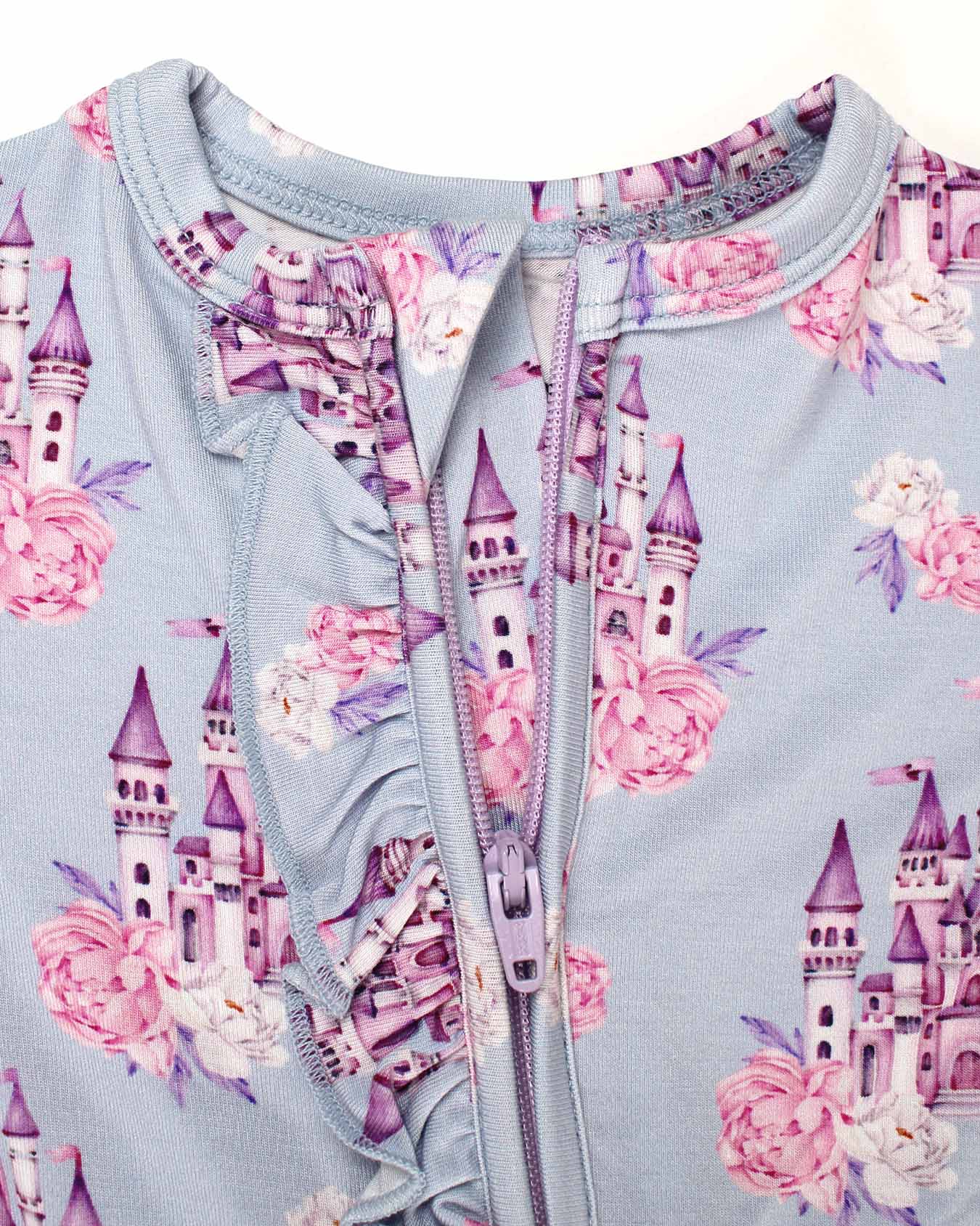 Samantha Ruffled Zippered Footie