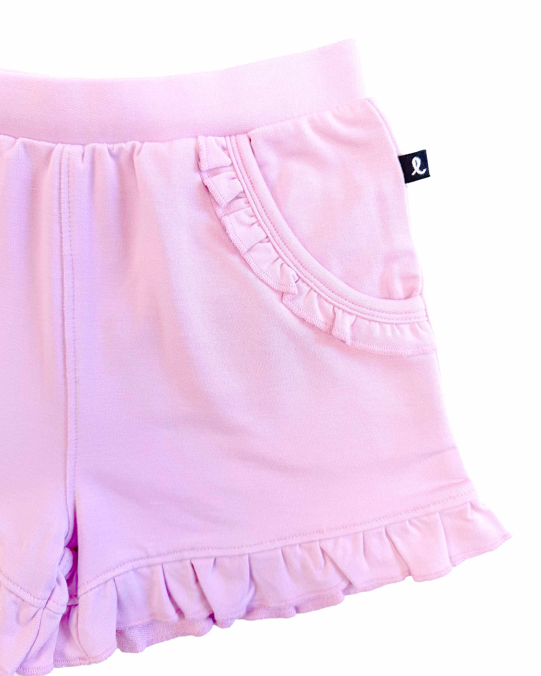 Ariella Pink Terry Ruffled Short