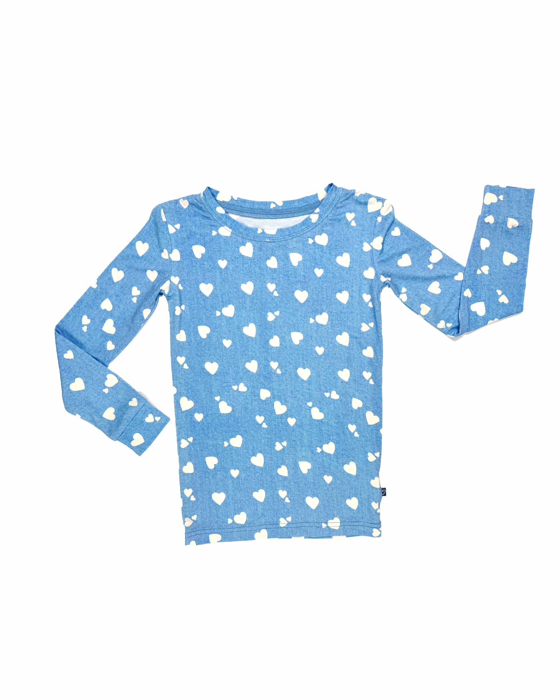 Denim Hearts Pajama Set