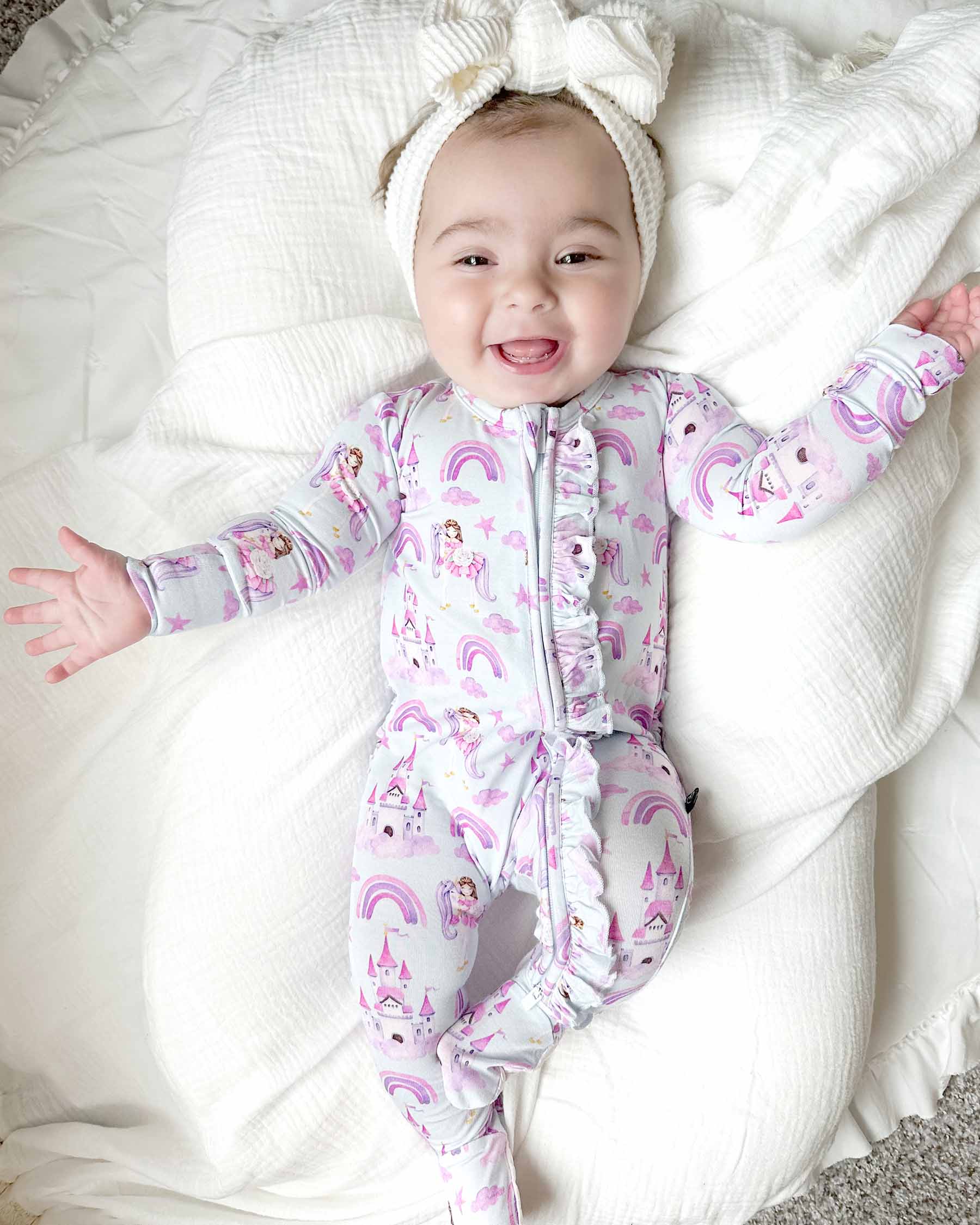 Vivian Ruffled Zippered Footie