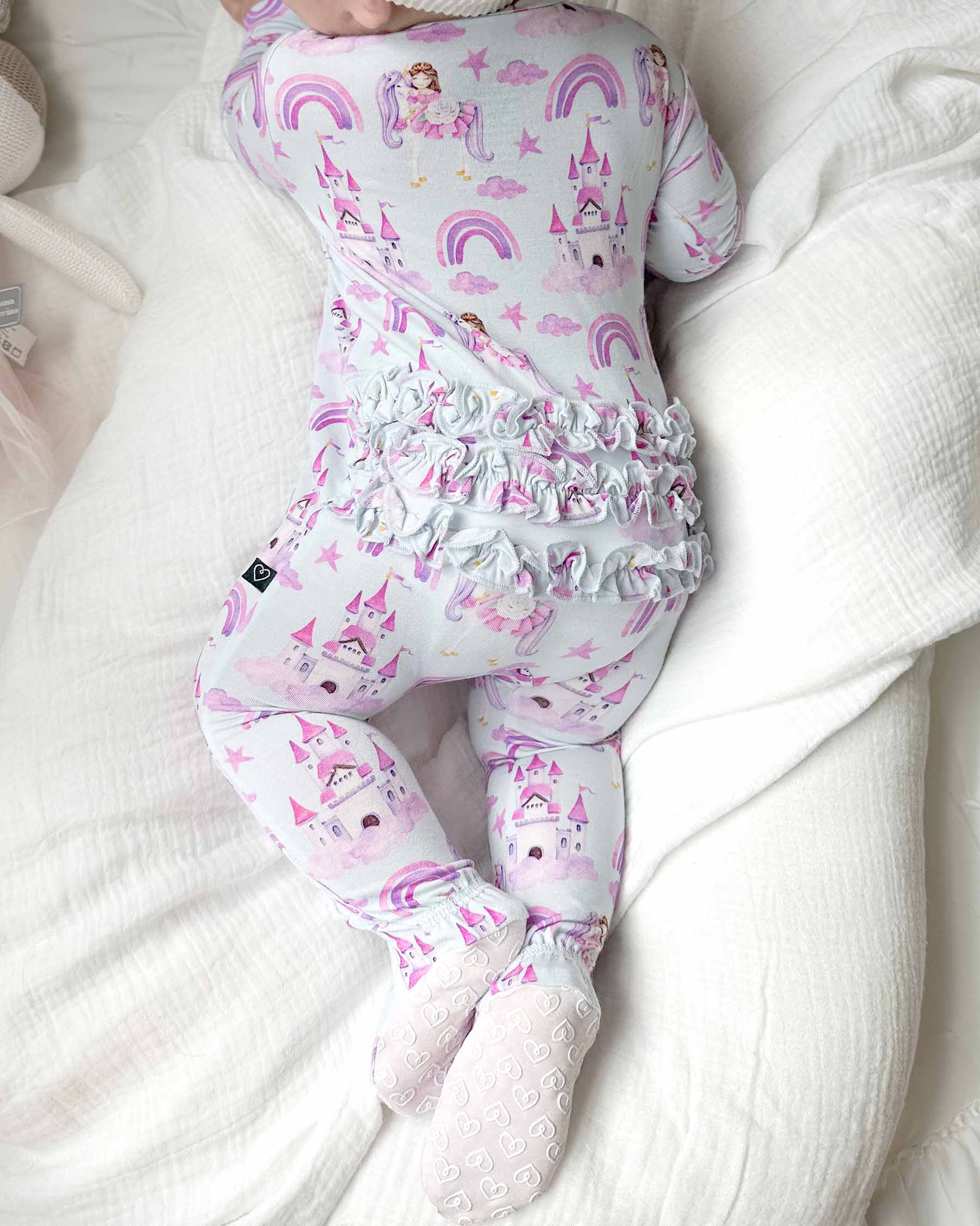 Vivian Ruffled Zippered Footie