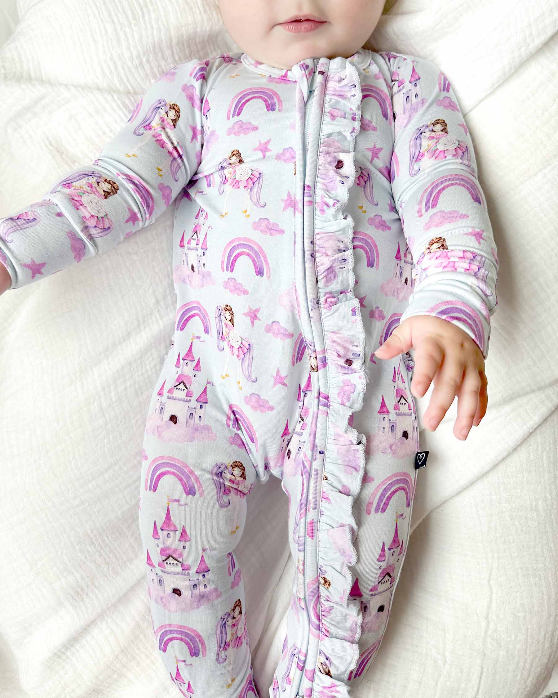 Vivian Ruffled Zippered Footie