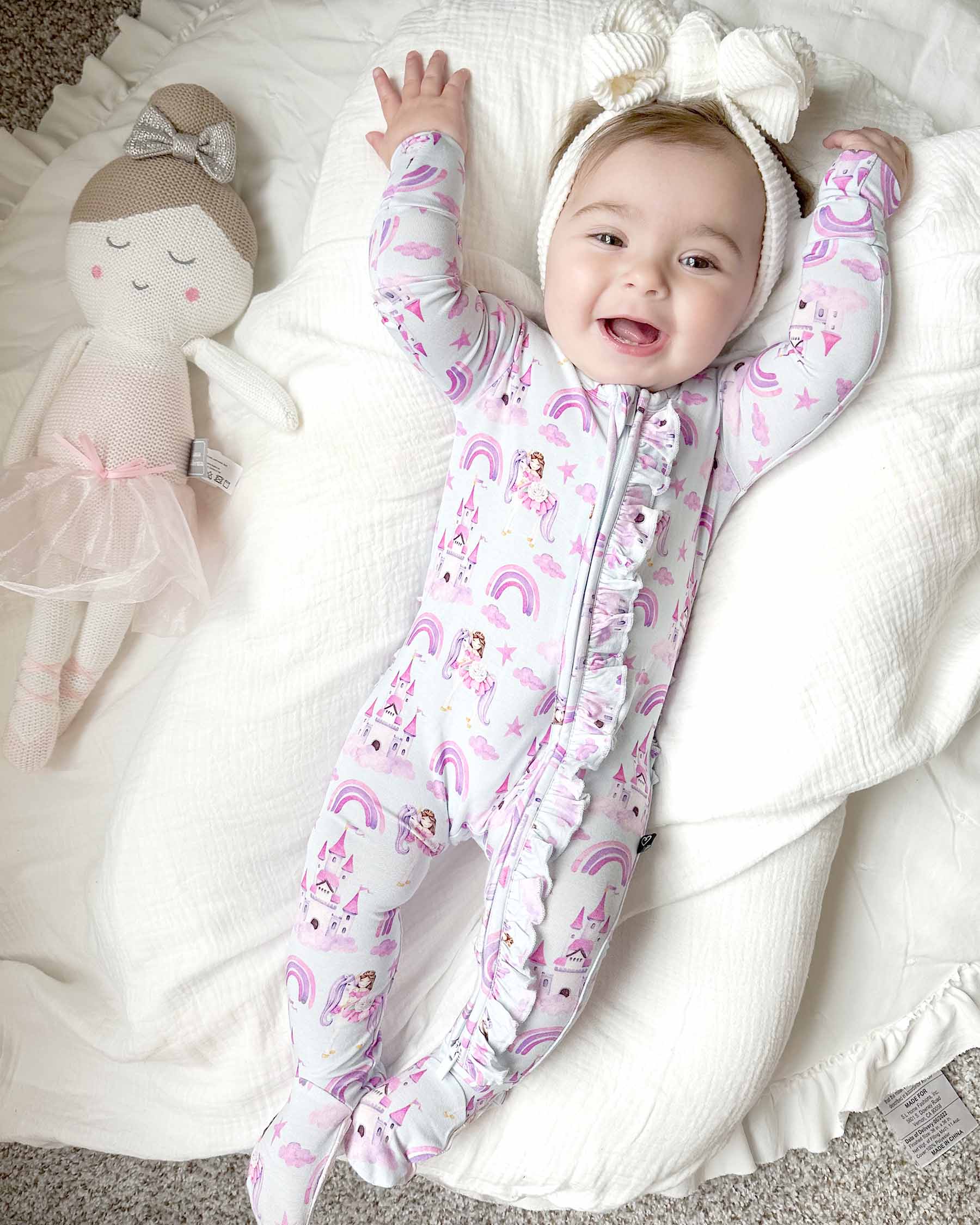 Vivian Ruffled Zippered Footie