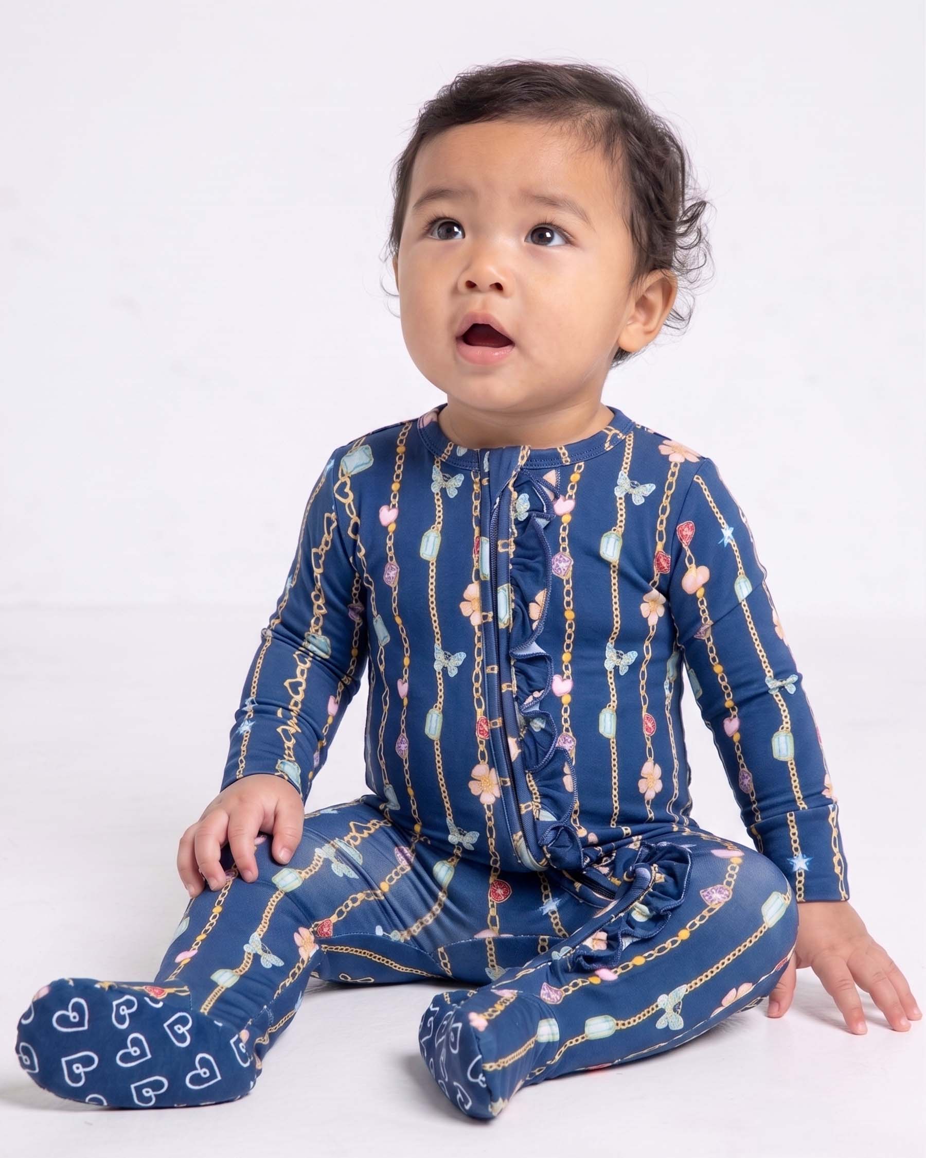 Zara Ruffled Zippered Footie