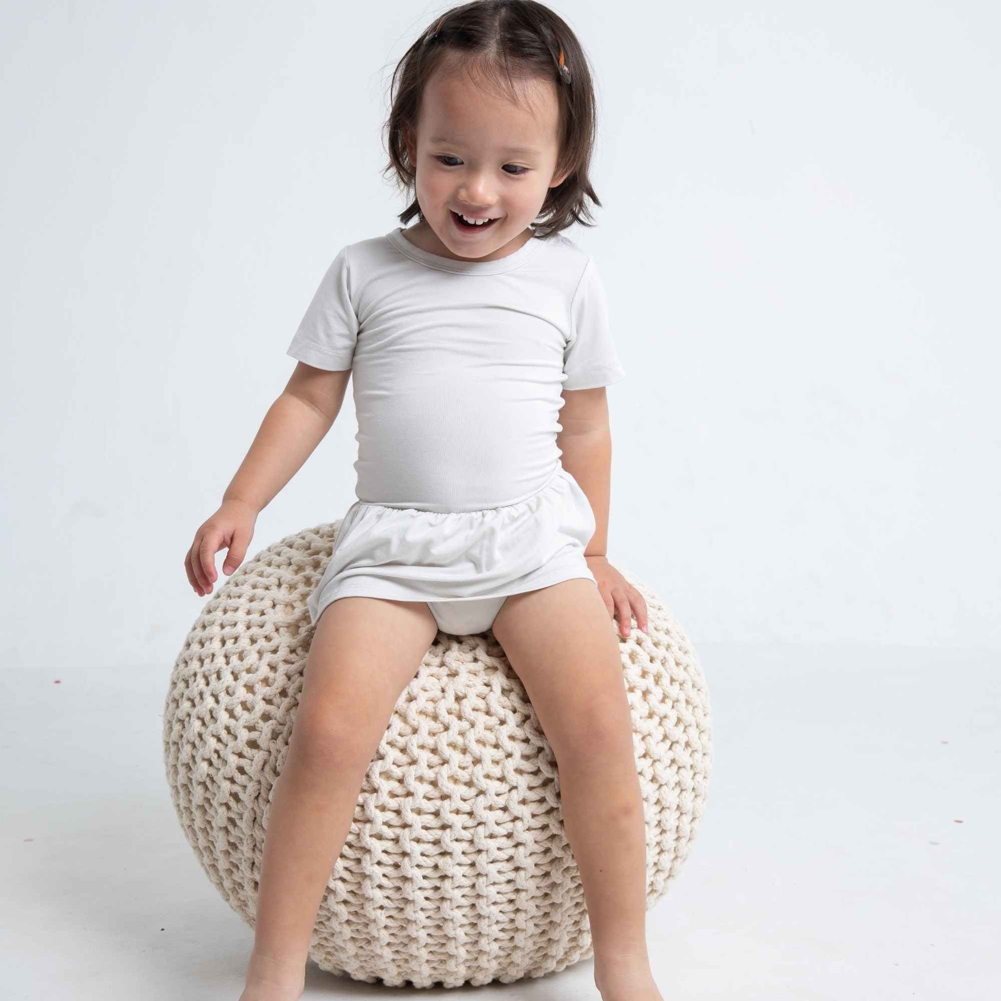 Stone Gray Skirted Bodysuit