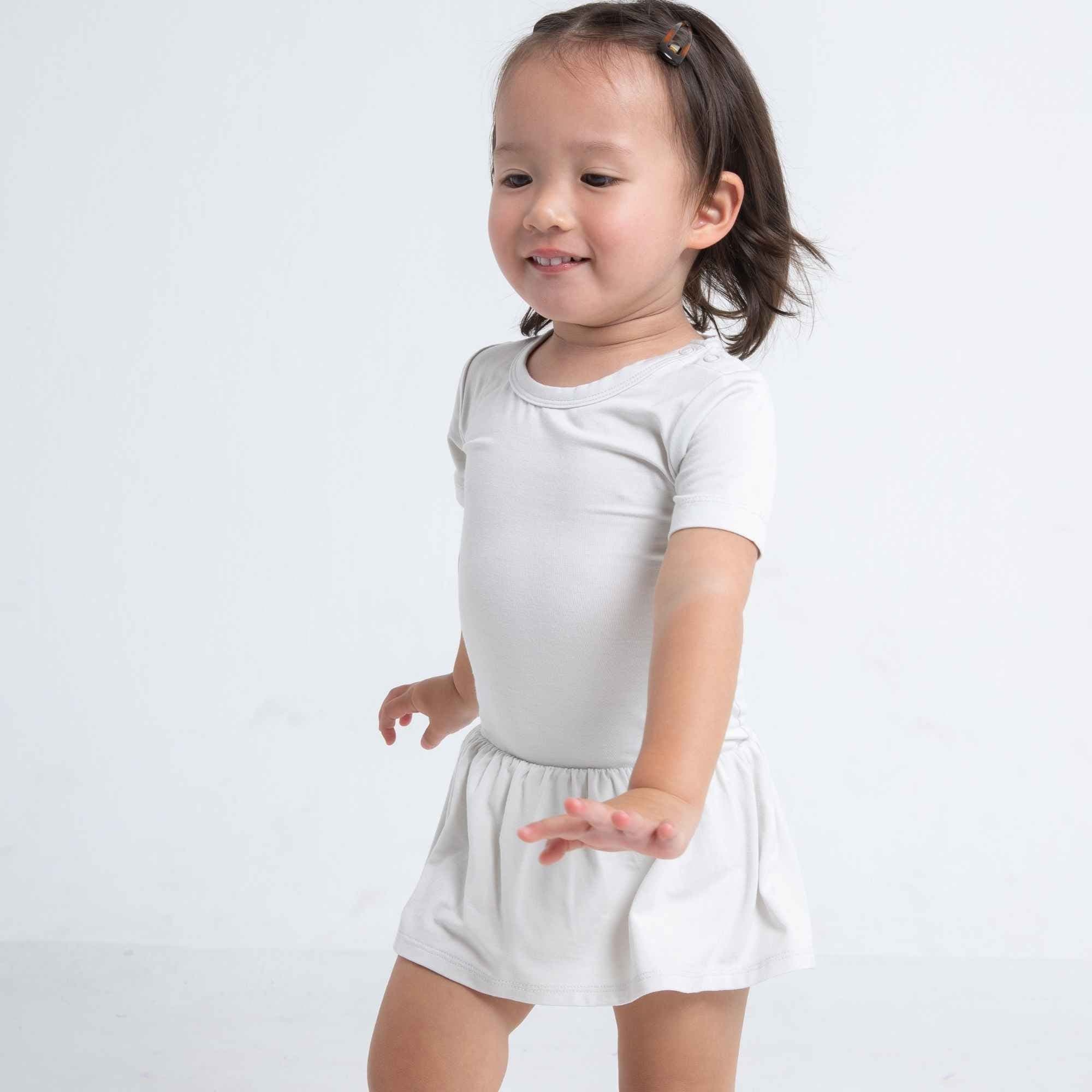 Stone Gray Skirted Bodysuit