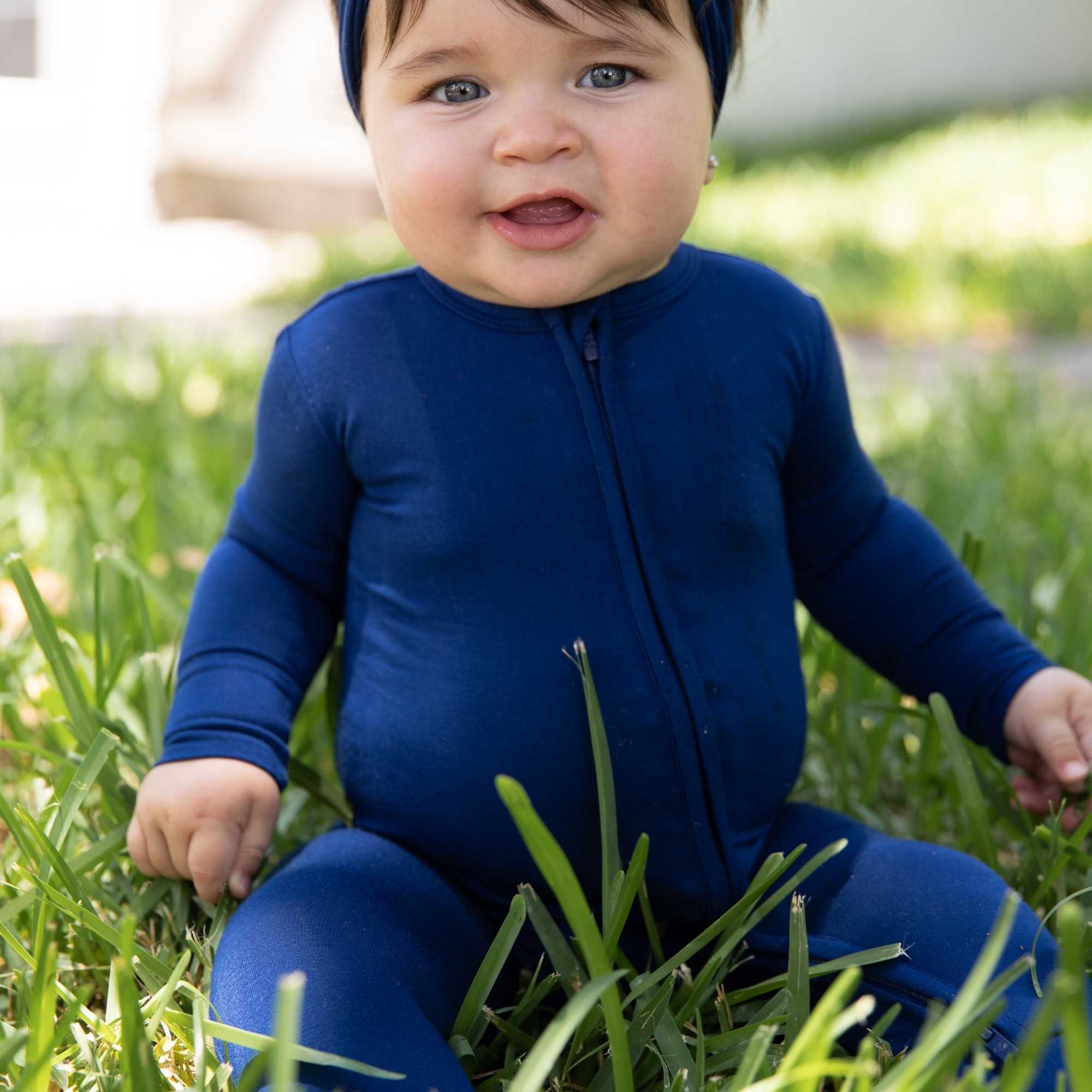 Navy Zippered Footie