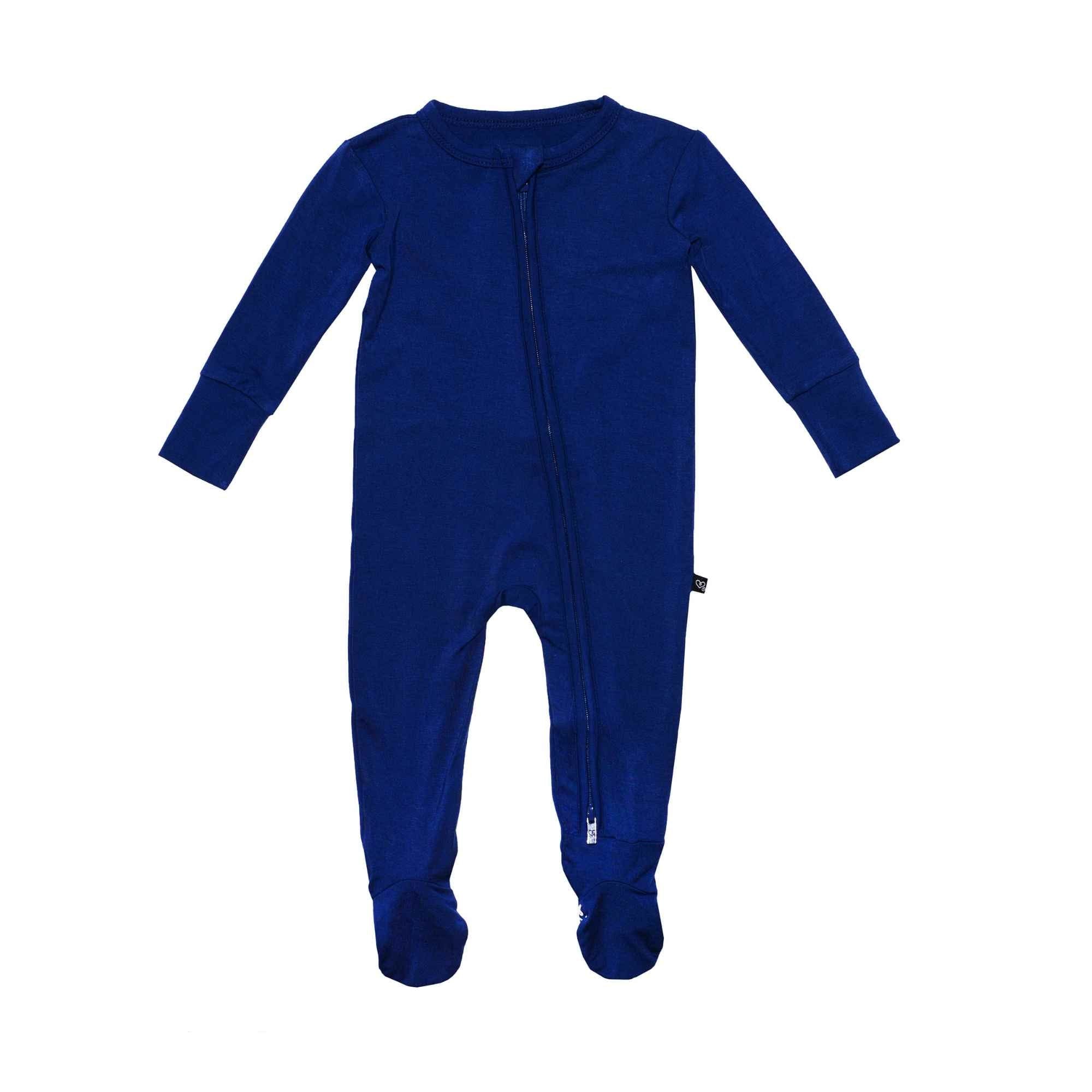 Navy Zippered Footie