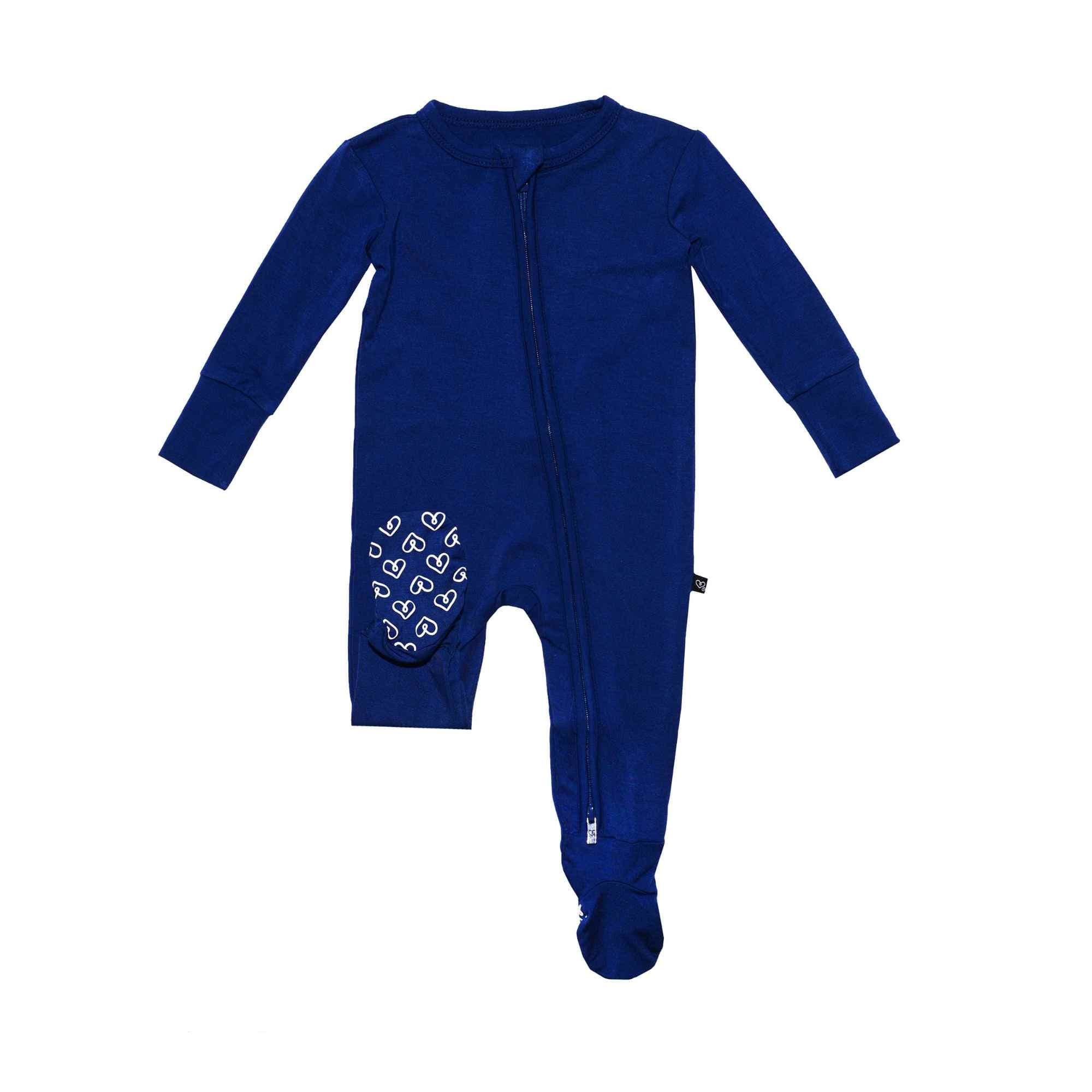 Navy Zippered Footie