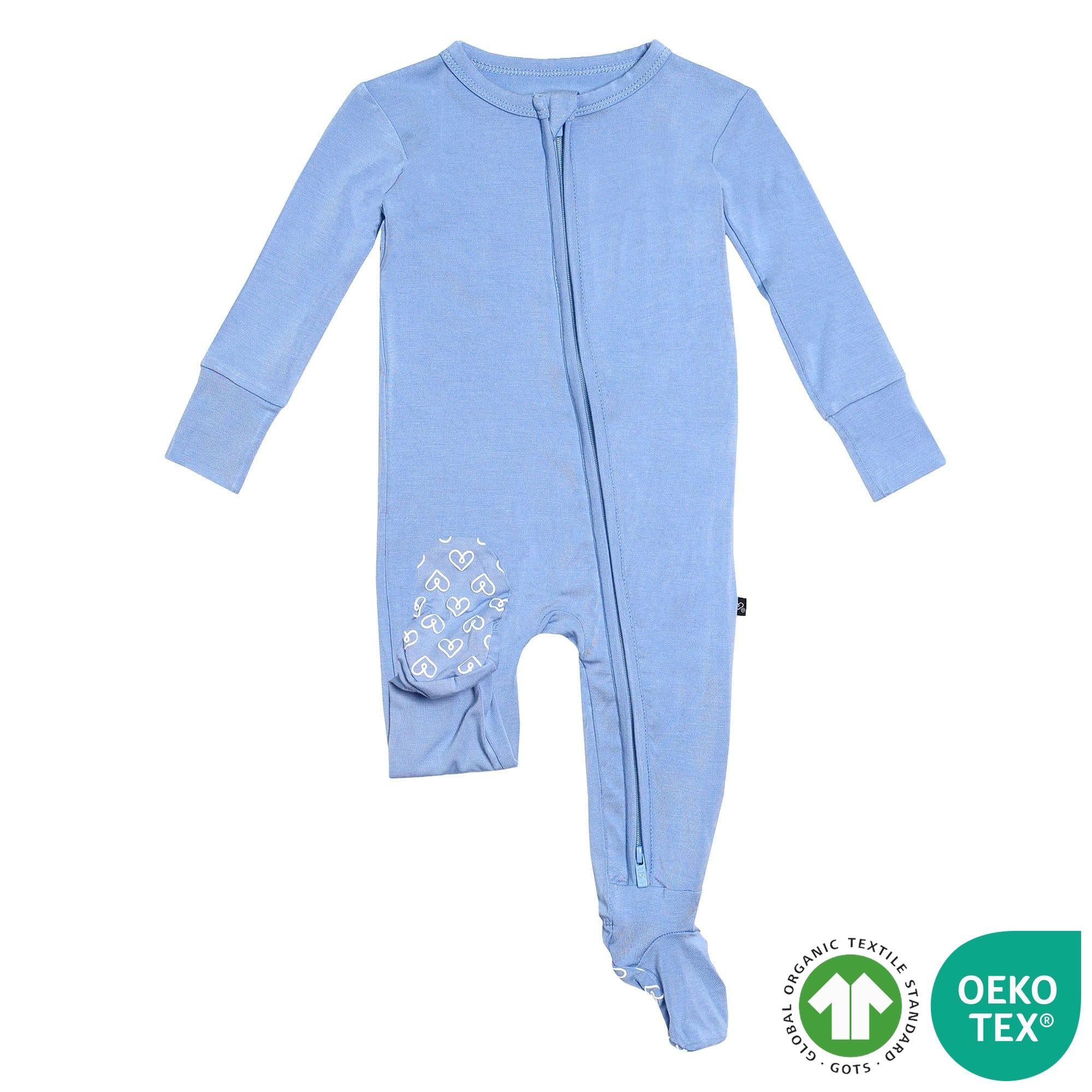 Slate Zippered Footie