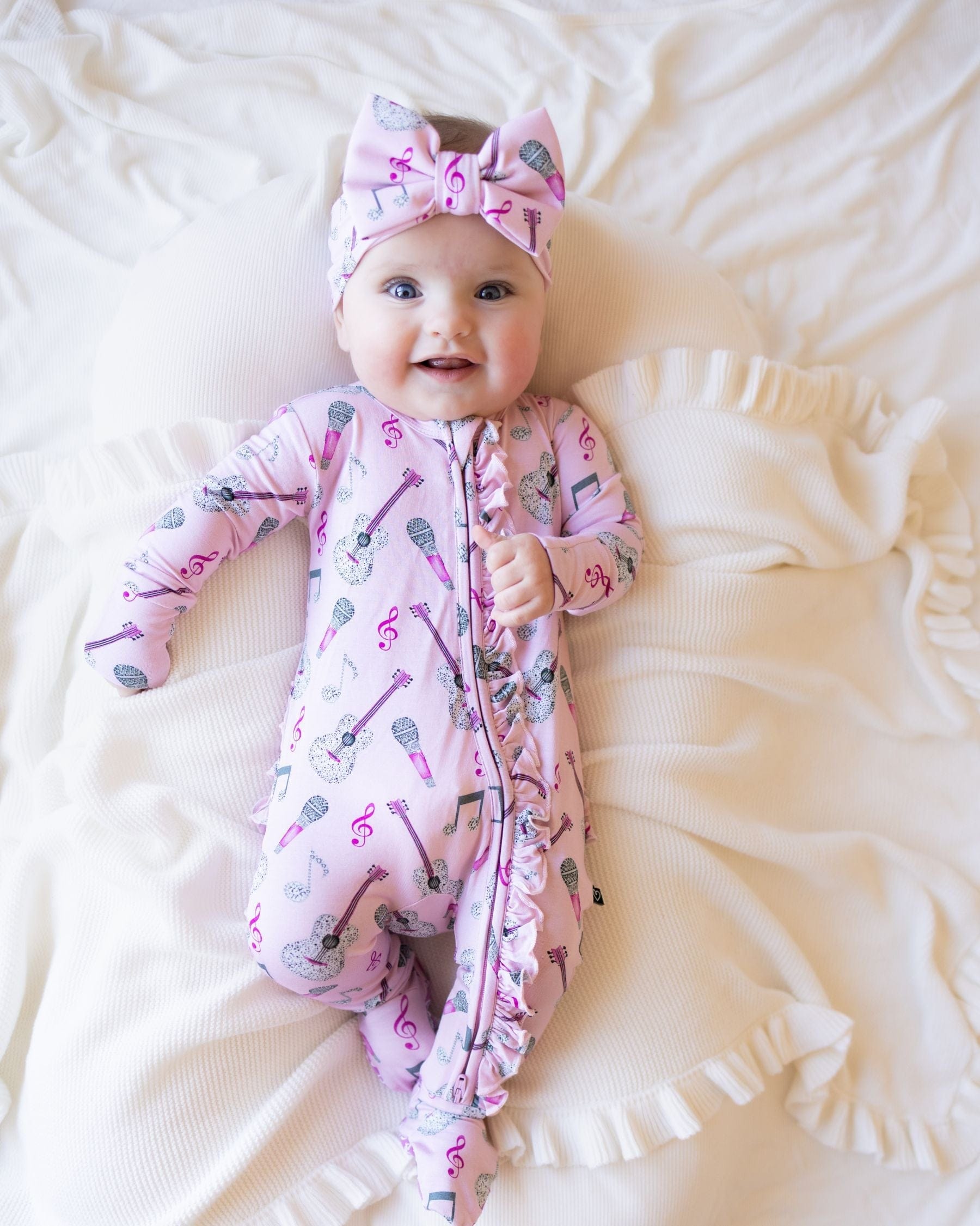 Dolly Ruffled Zippered Footie