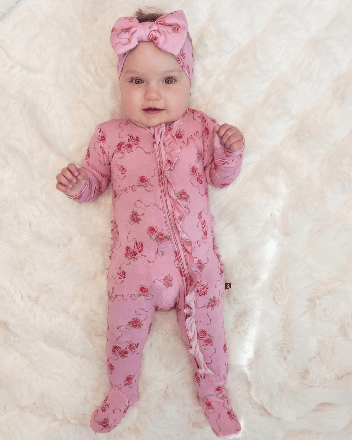 Kaia Ruffled Zippered Footie
