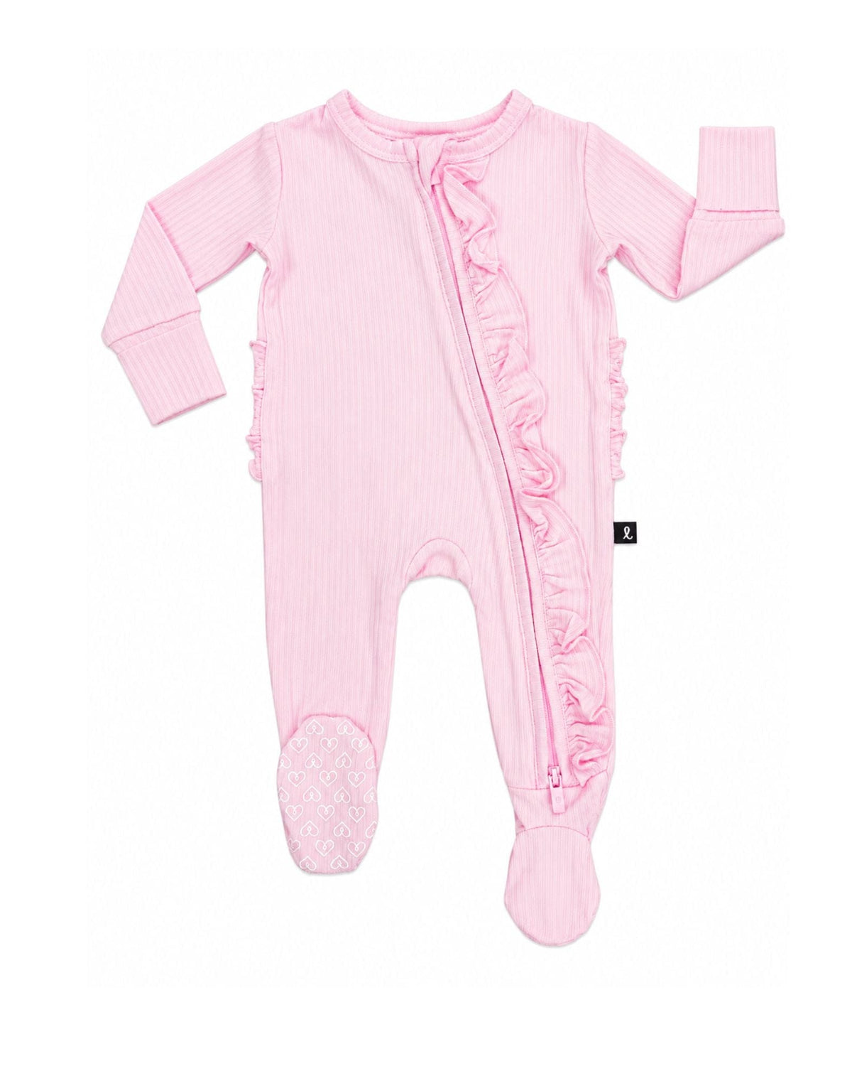 Peony Ruffled Zippered Footie