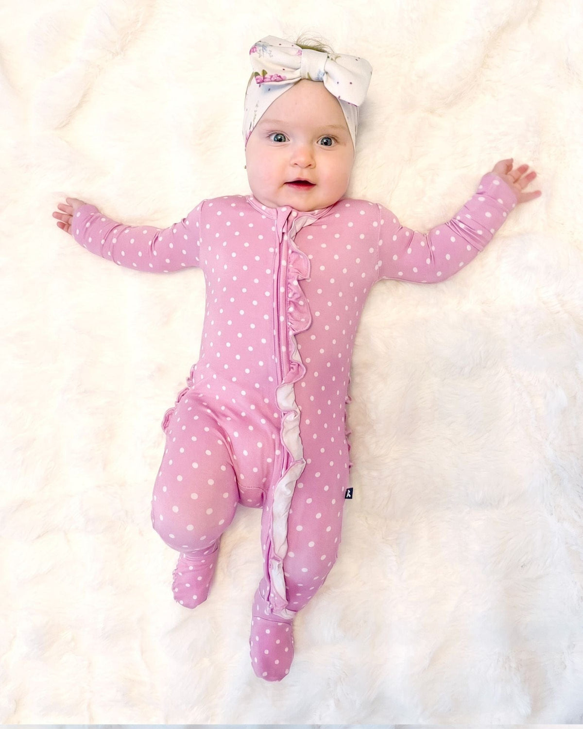 Nancy Ruffled Zippered Footie