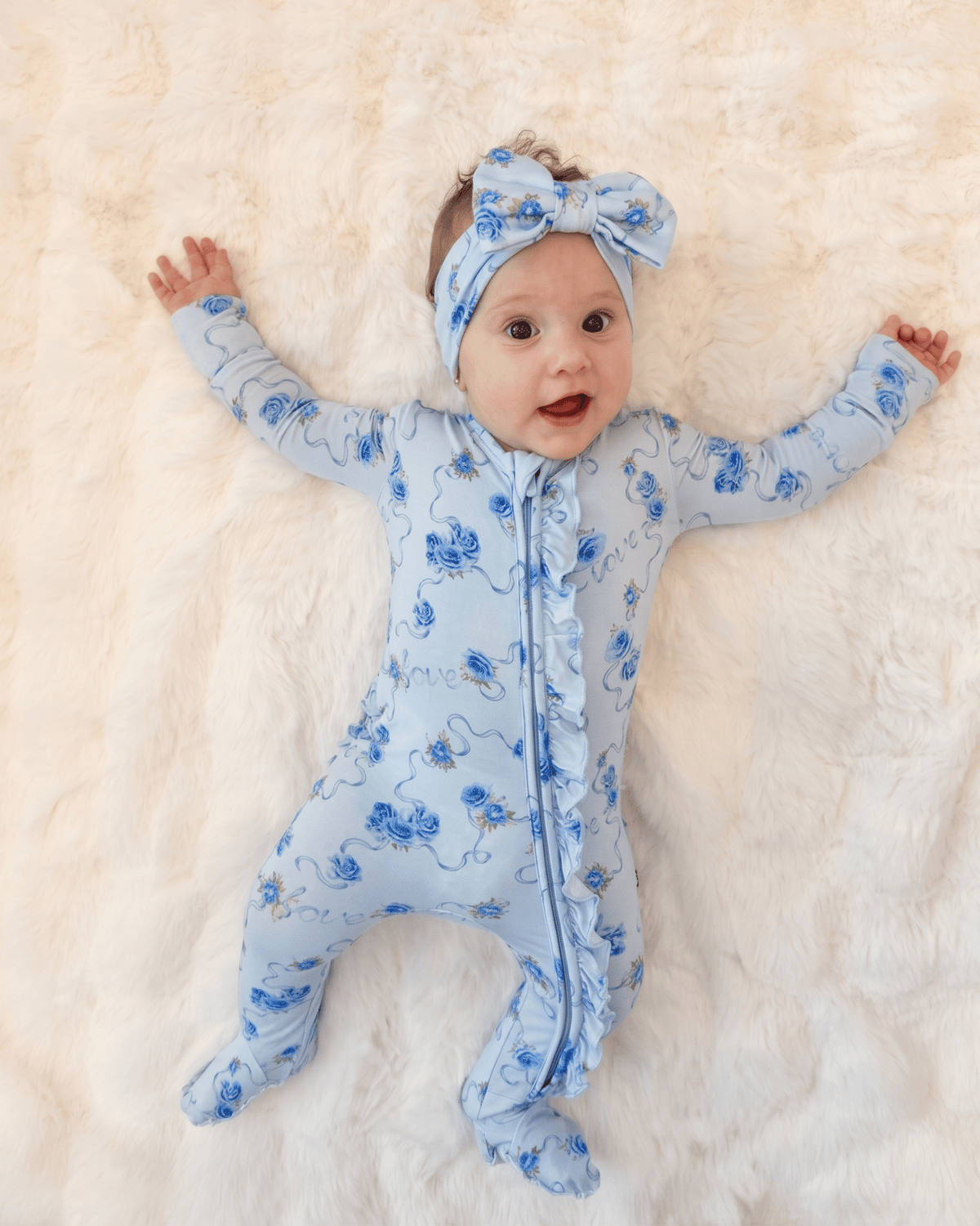 Mae Ruffled Zippered Footie