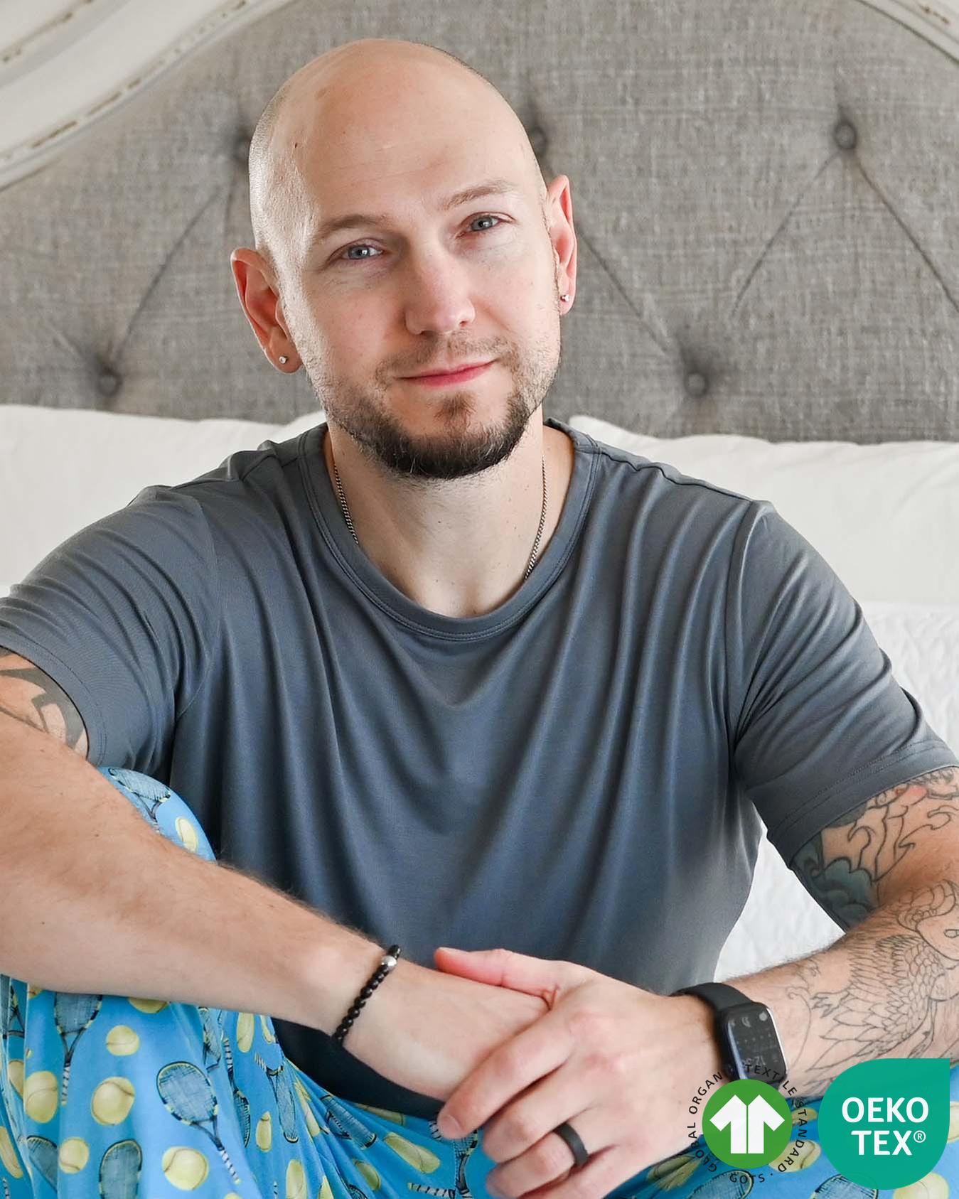 Tennis Bamboo Charcoal Men's Lounge Top