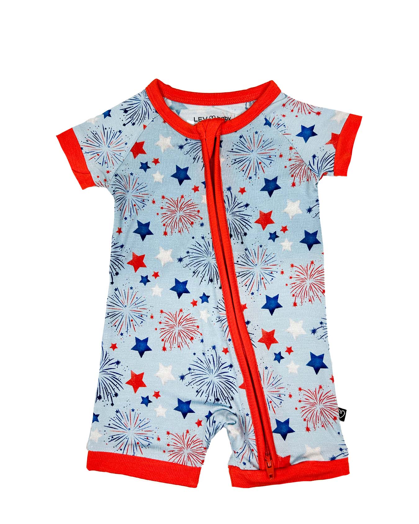 Fireworks Shorts Zippered Romper