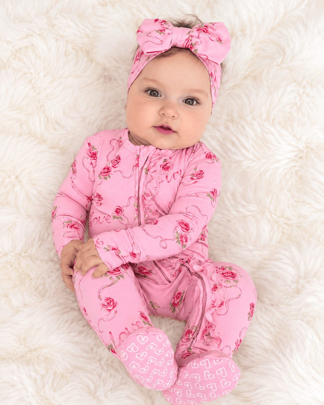 Kaia Ruffled Zippered Footie