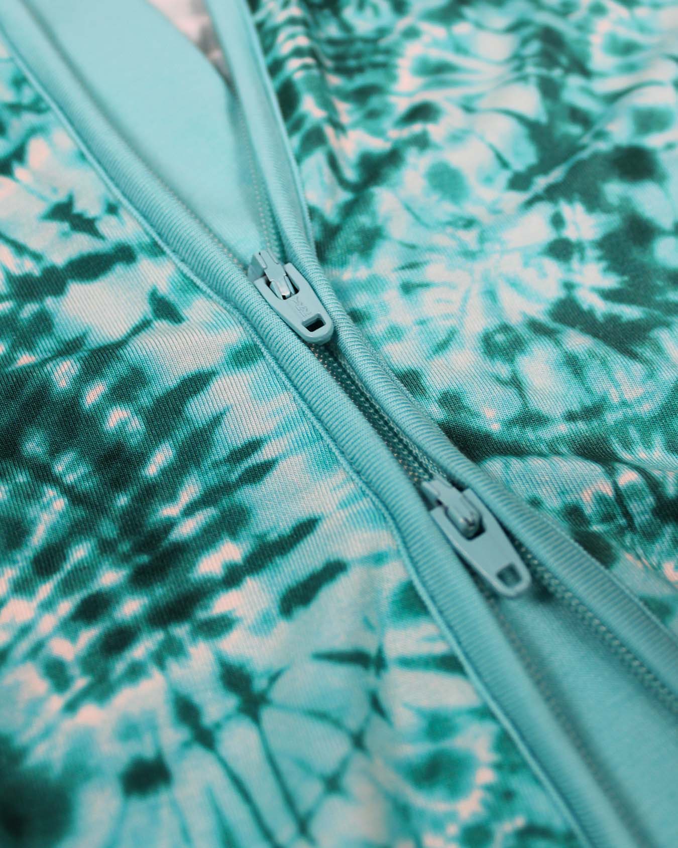 Green Tie Dye Shorts Zippered Romper