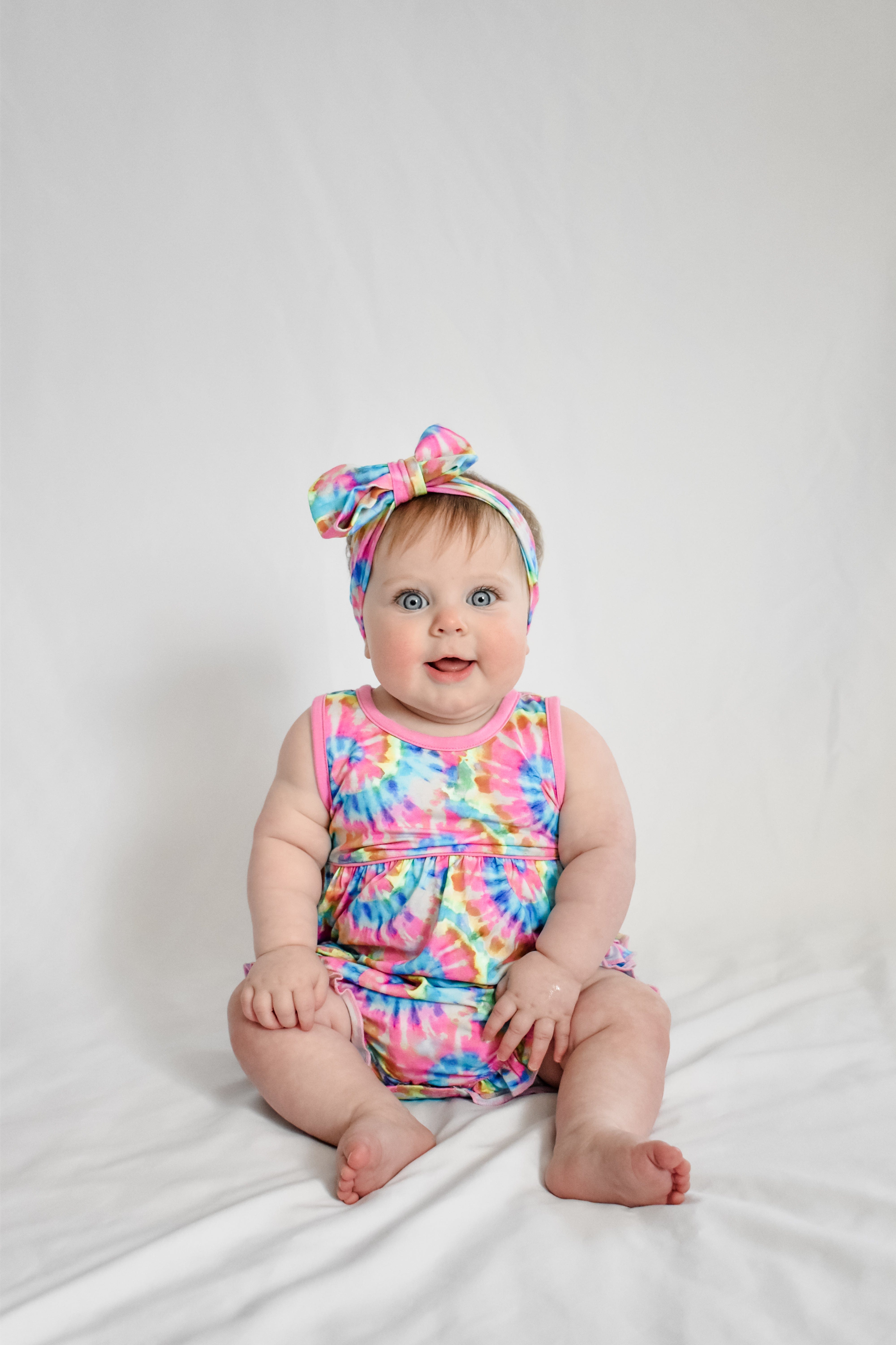 Rainbow Tie Dye Bubble Romper