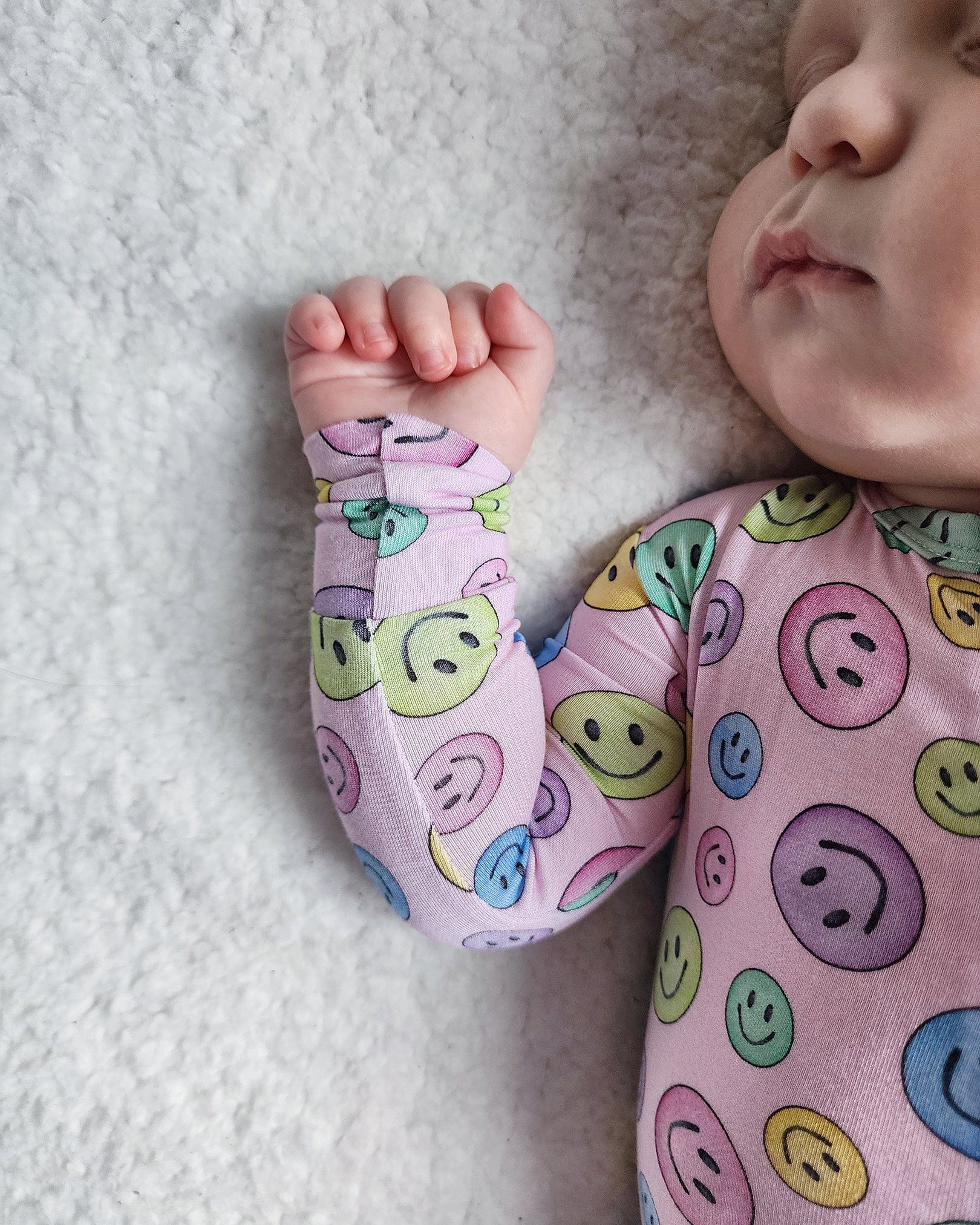 Smiley Ruffled Zippered Footie