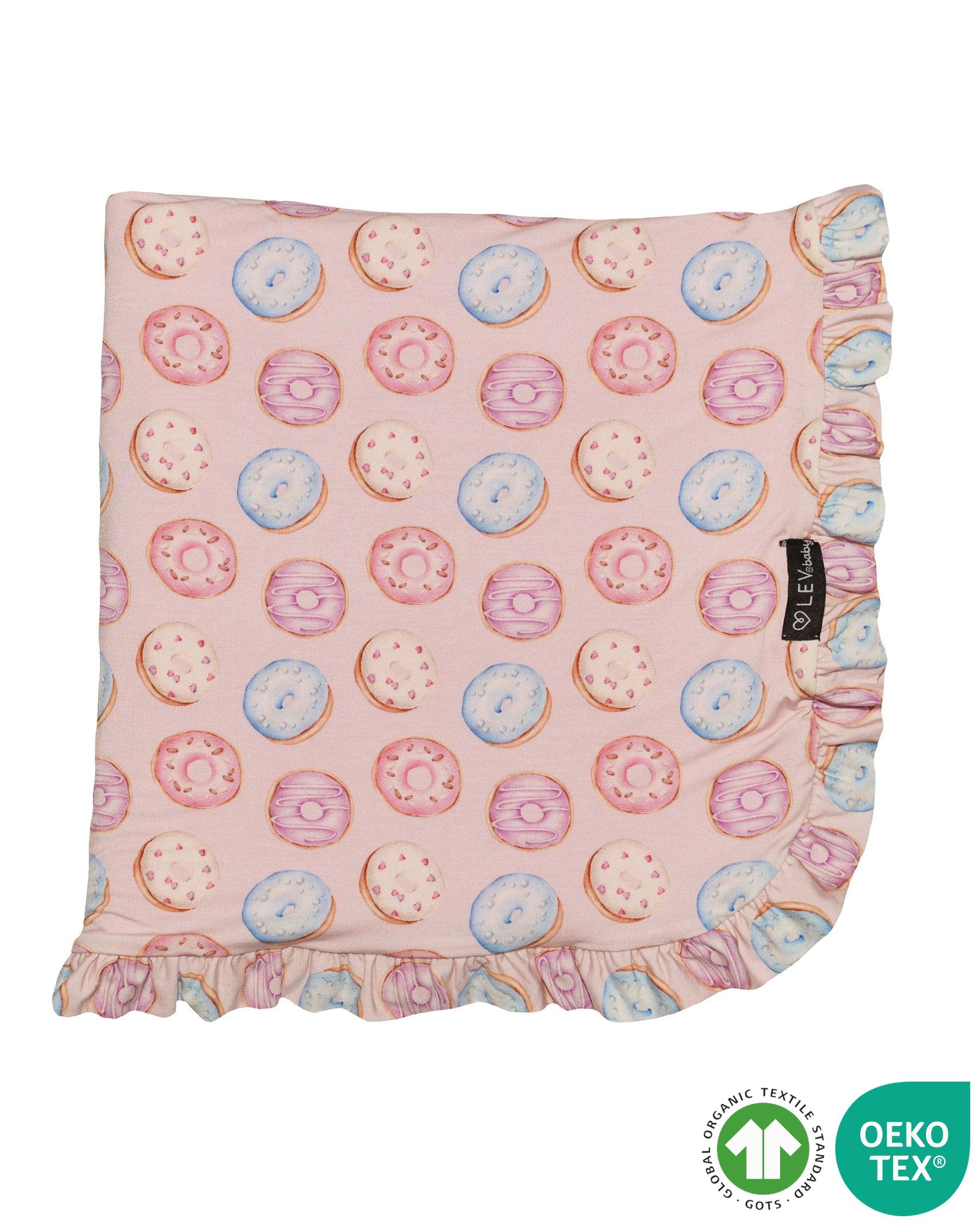 Donuts Ruffled Blanket-Bambooclothing- Lev Baby ™