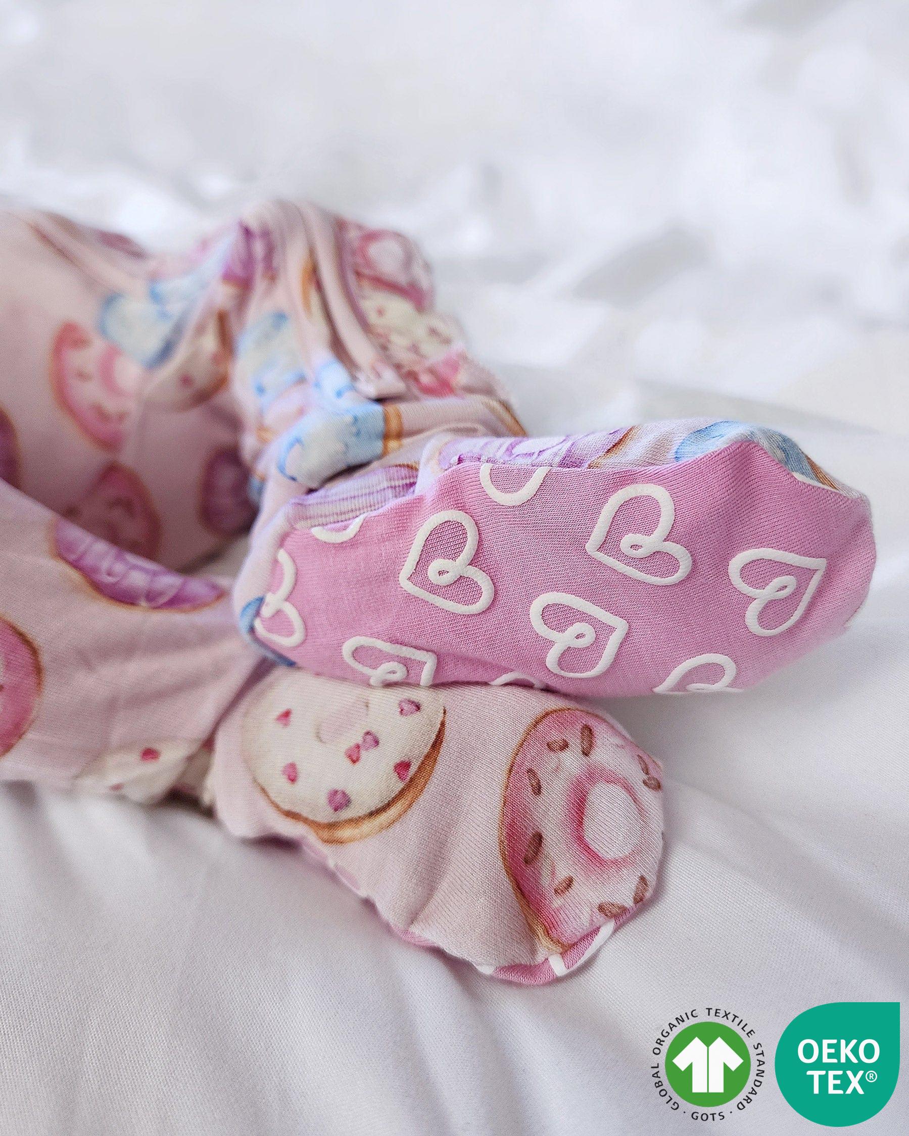 Donuts Ruffled Zippered Footie-Bambooclothing- Lev Baby ™