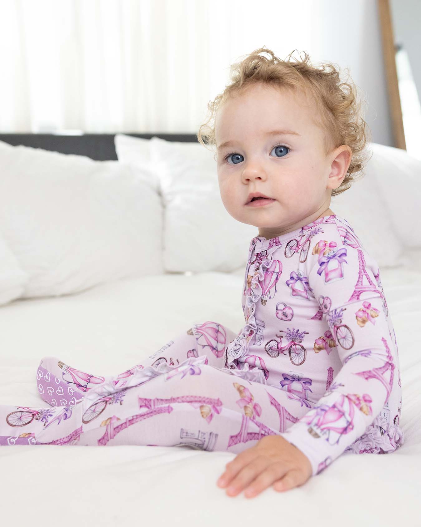 Emilia Ruffled Zippered Footie