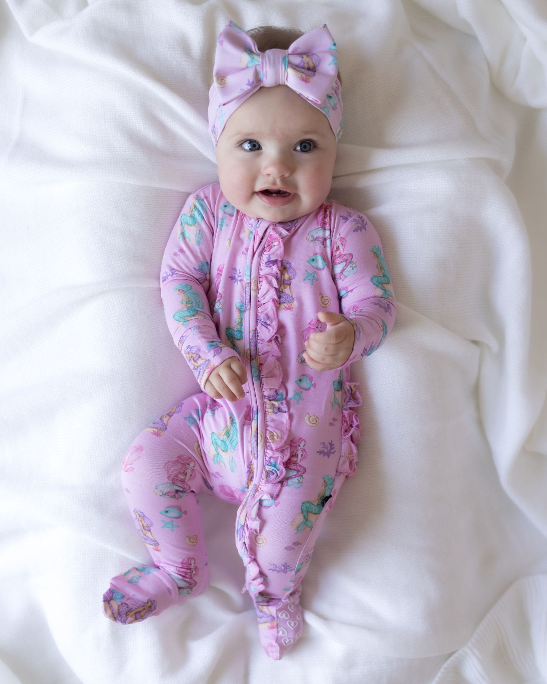 Ariella Ruffled Zippered Footie