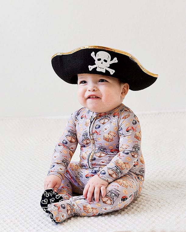 Sustainable bamboo Pirates Zippered Footie