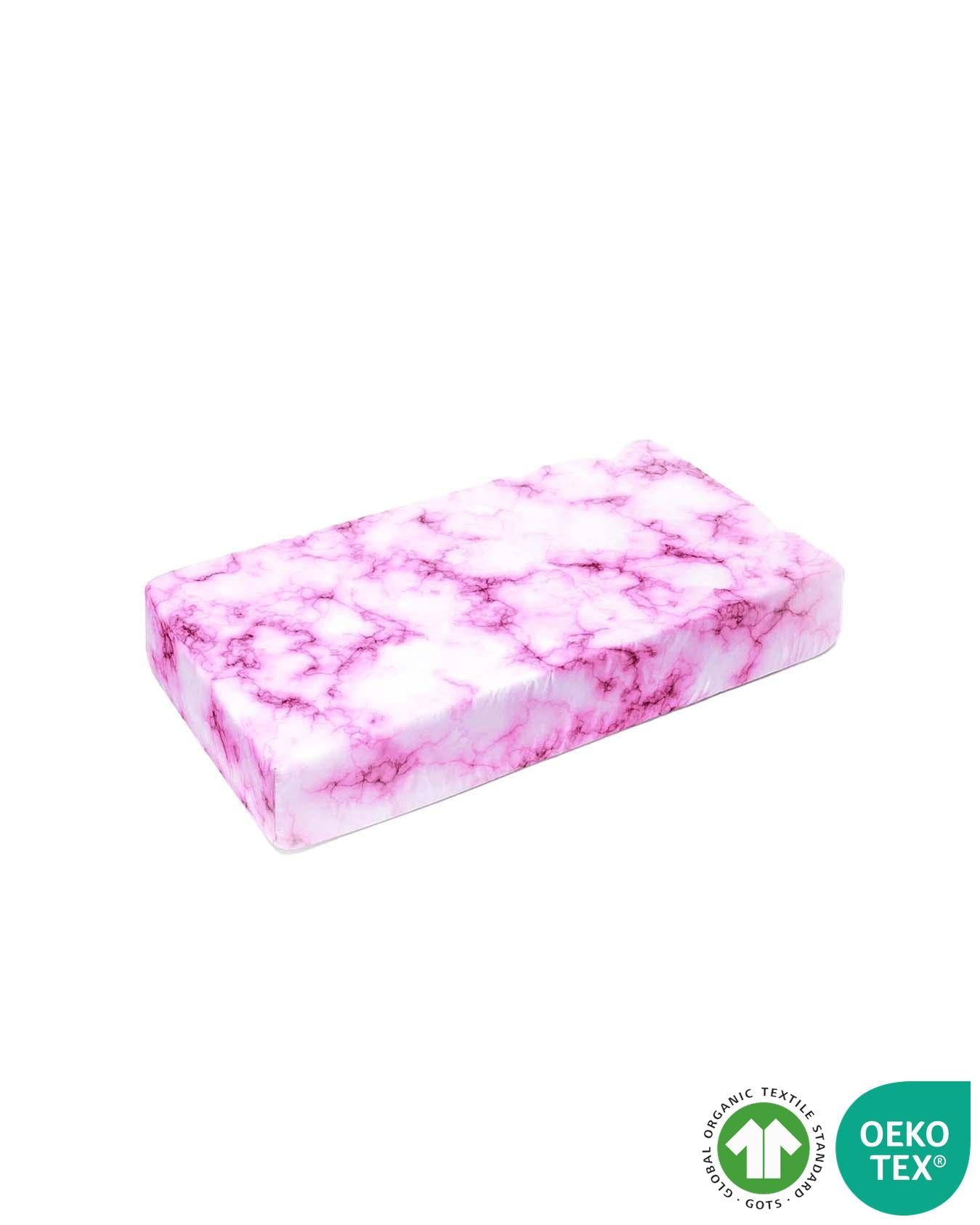 Pink Marble Sustainable Bamboo Crib Sheet
