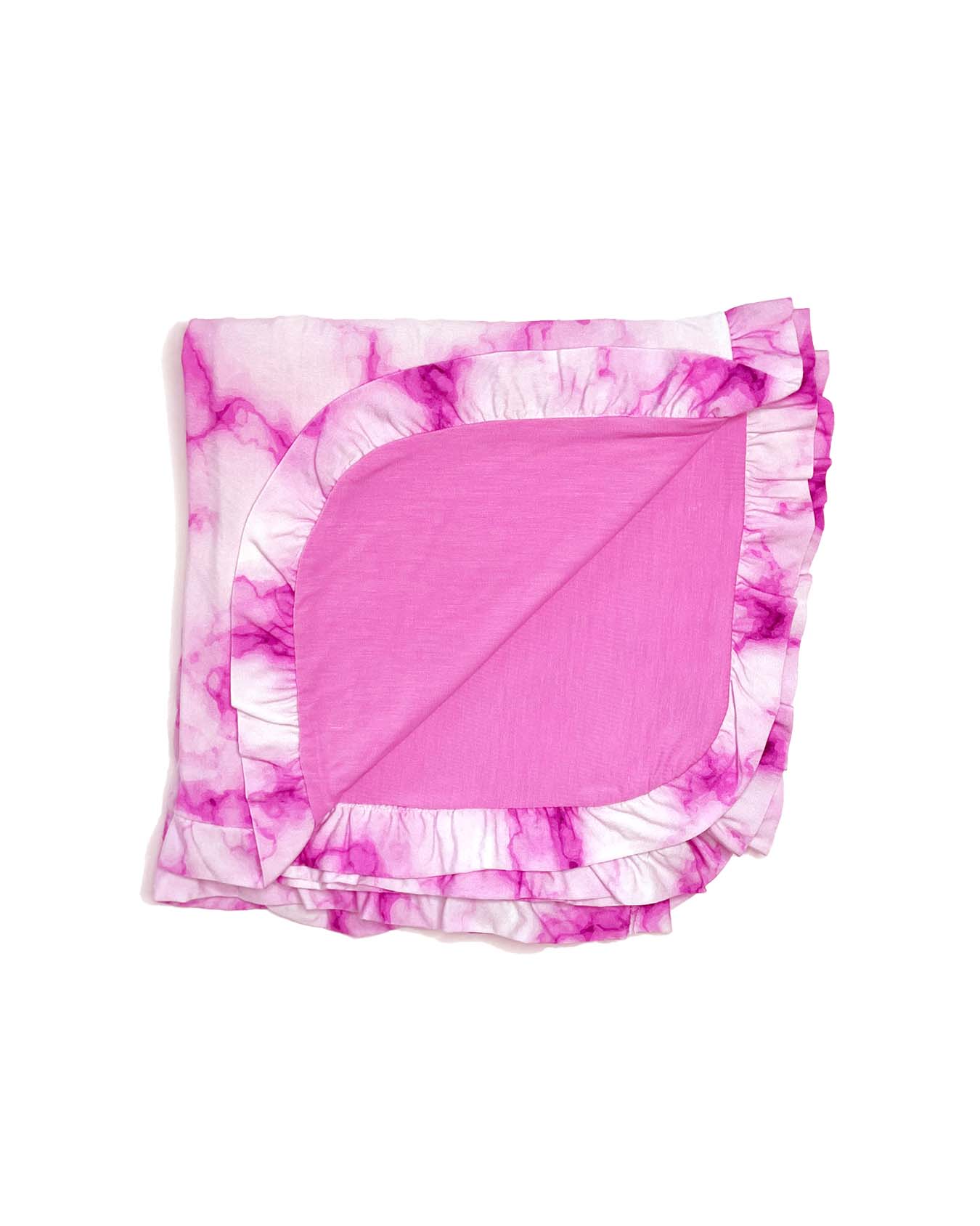 Pink Marble Ruffled Blanket