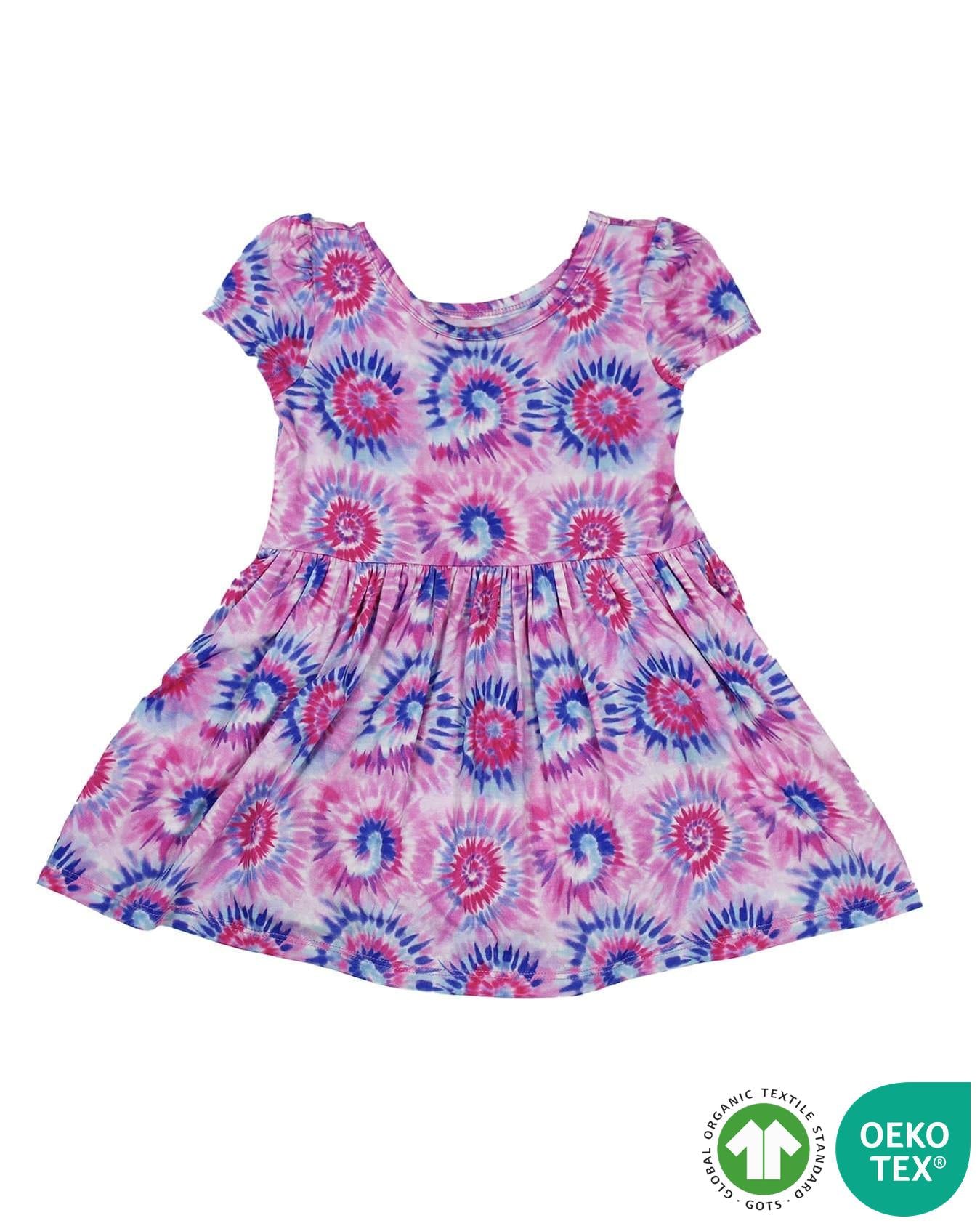 Pink Tie Dye Skirted Bodysuit