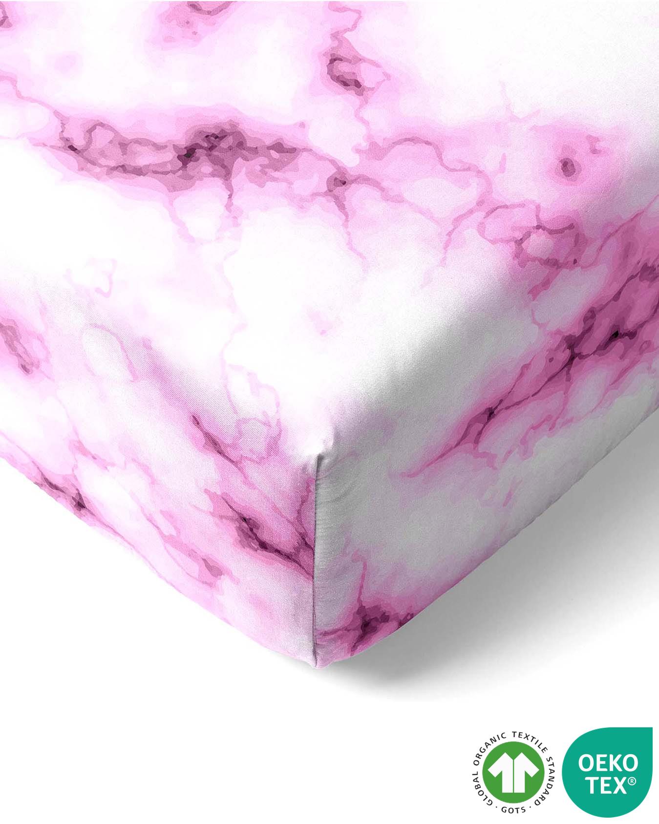 Pink Marble Crib Sheet