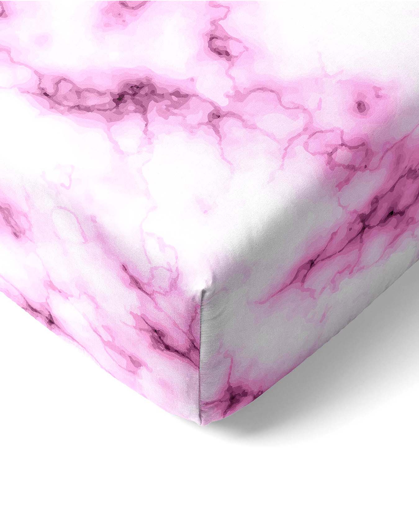 Pink Marble Crib Sheet