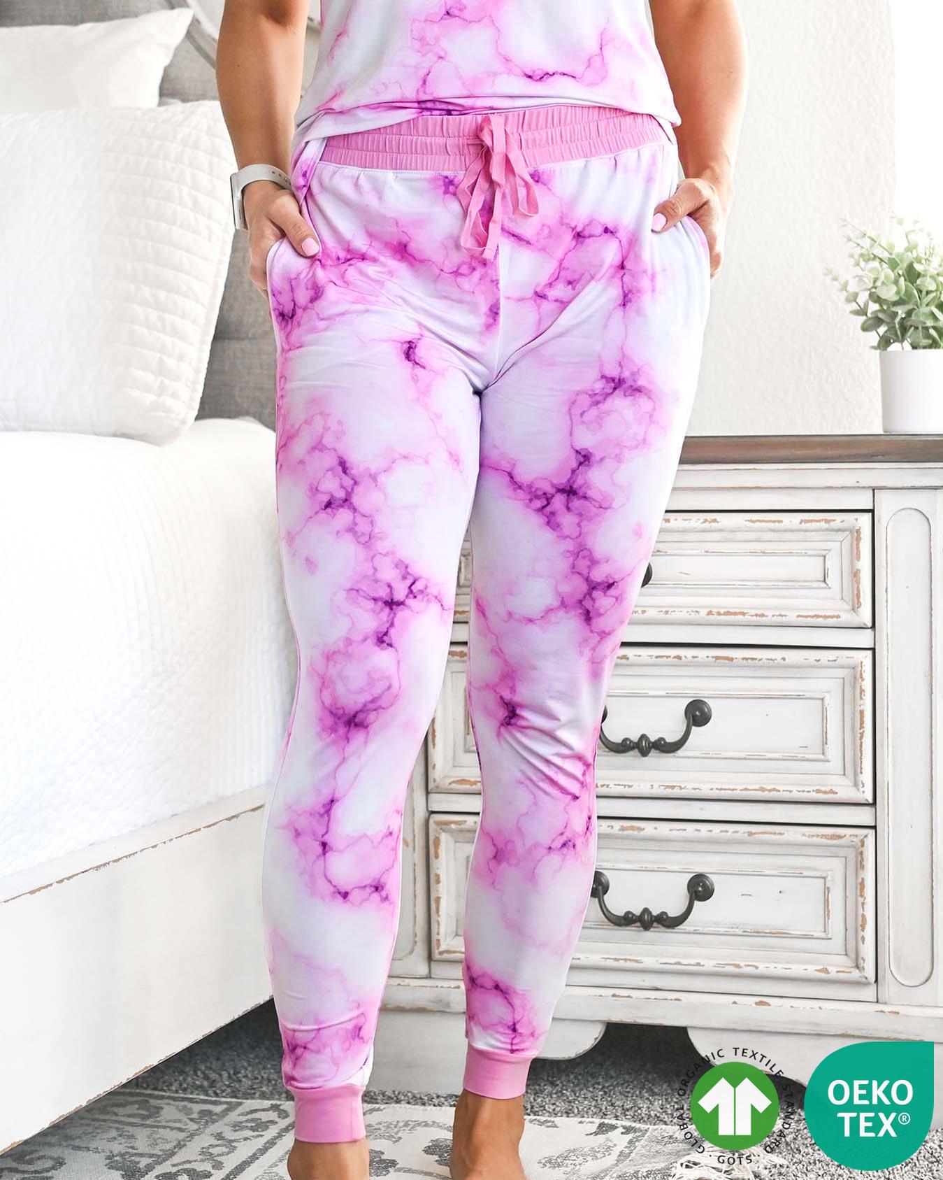 Pink Marble Sustainable Bamboo Mama Jogger