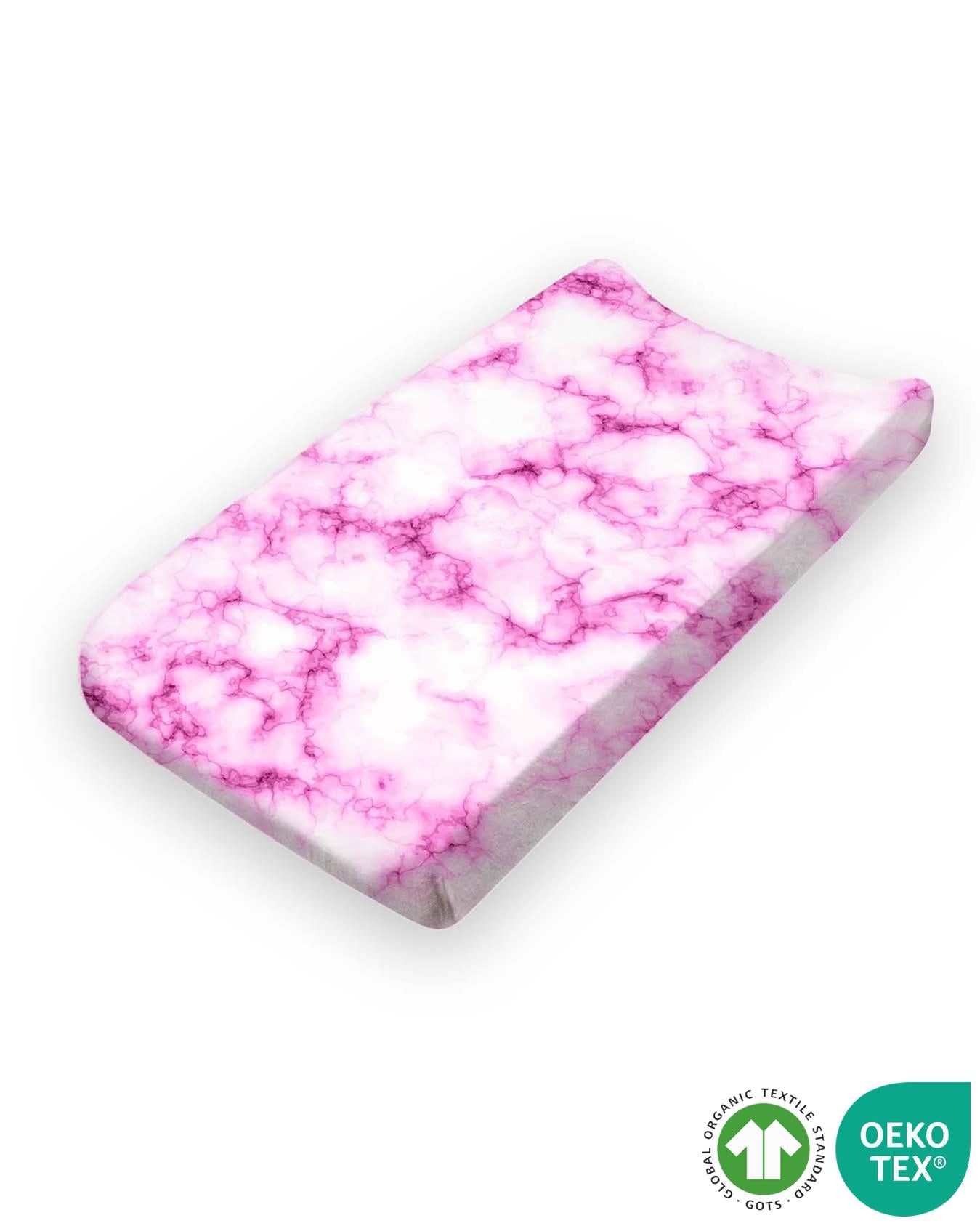 Pink Marble Changing Pad Cover