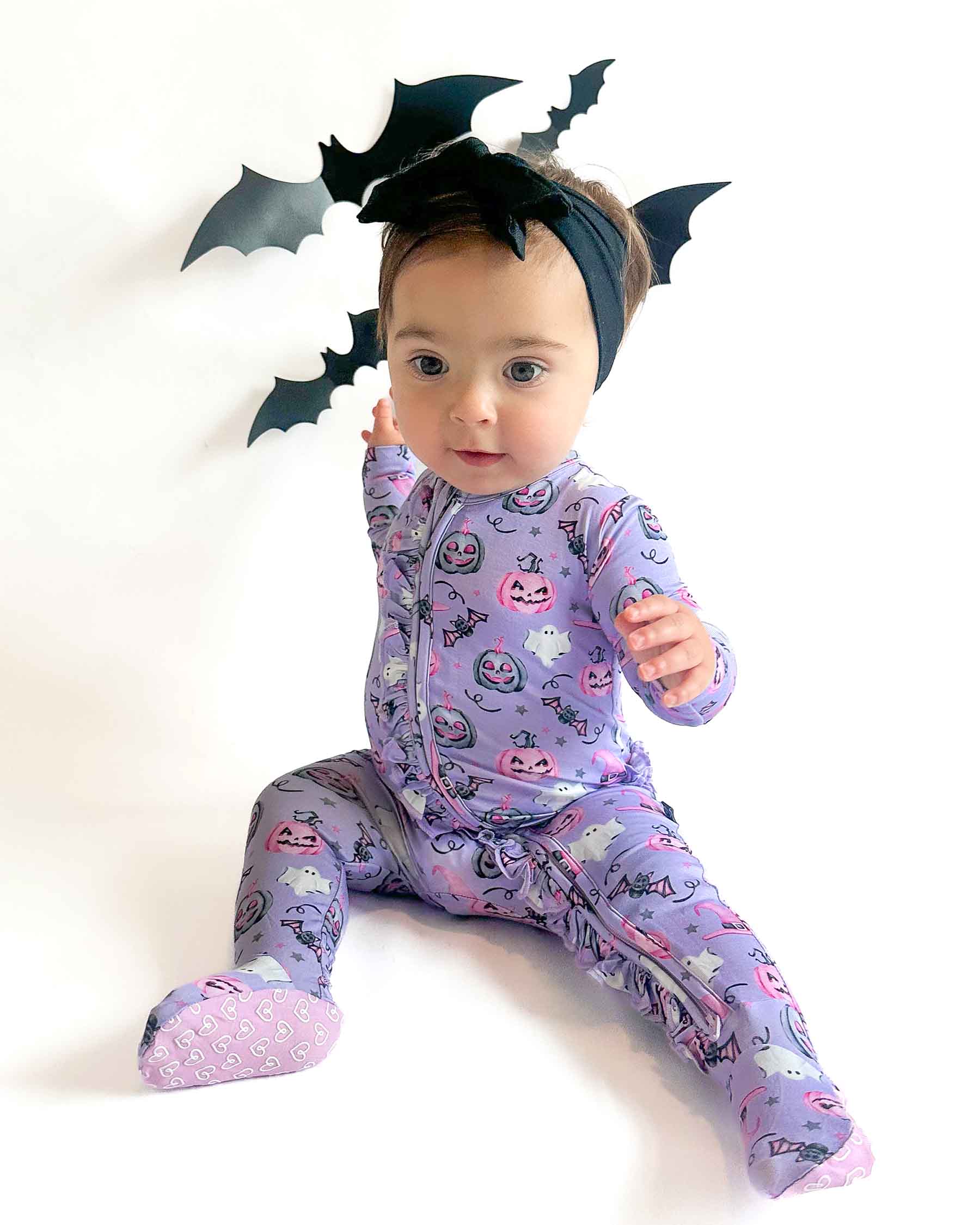 Audrey Ruffled Zippered Footie