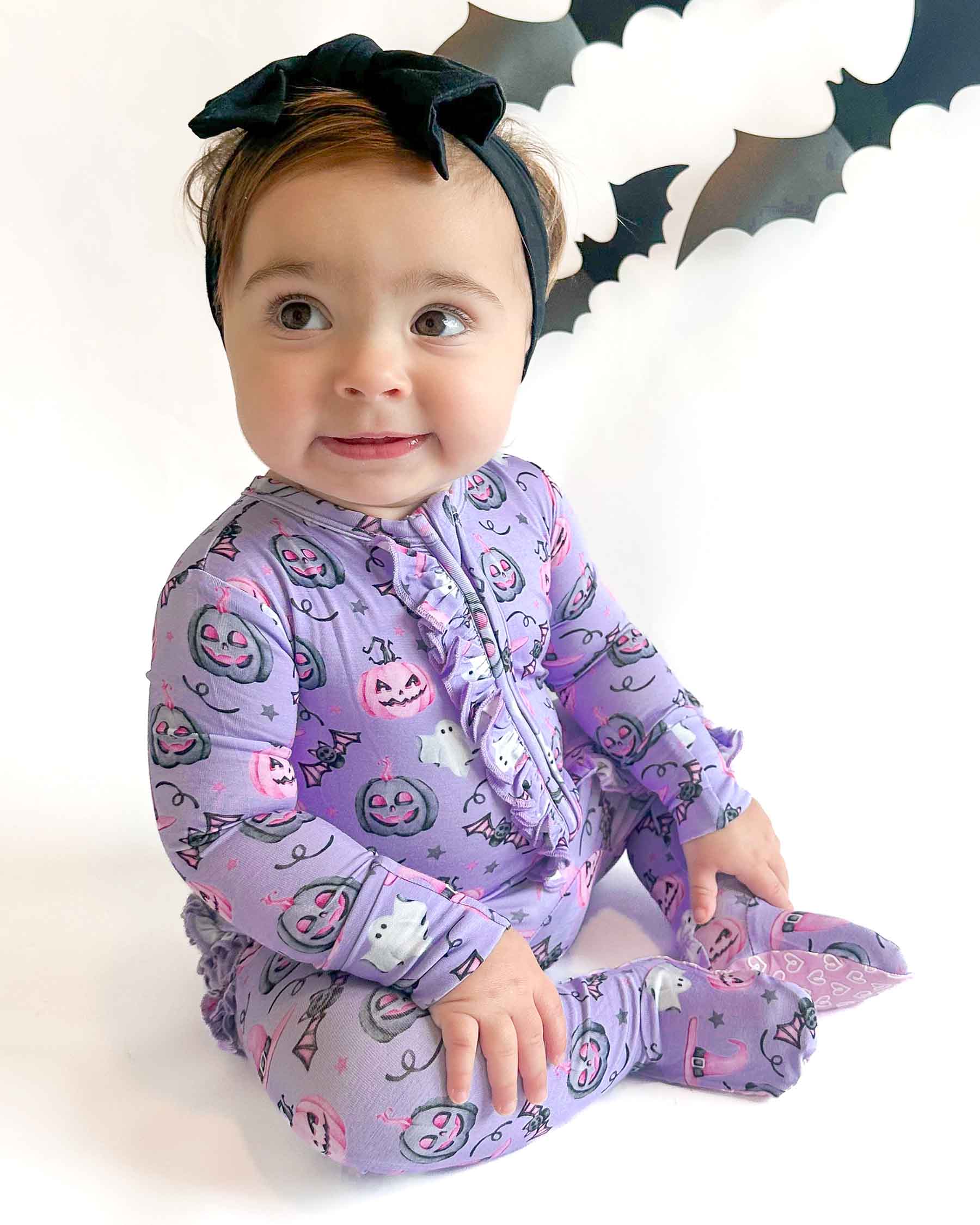 Audrey Ruffled Zippered Footie