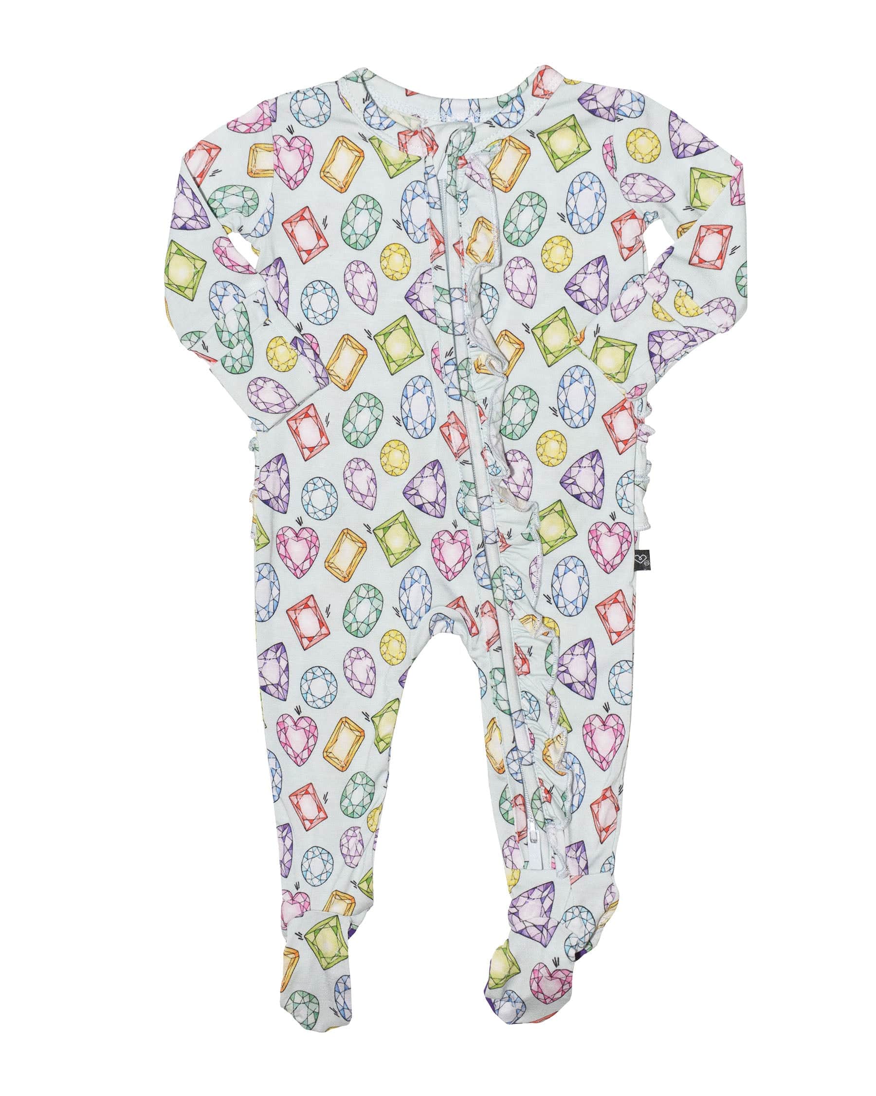 Rainbow Gem Ruffled Footie