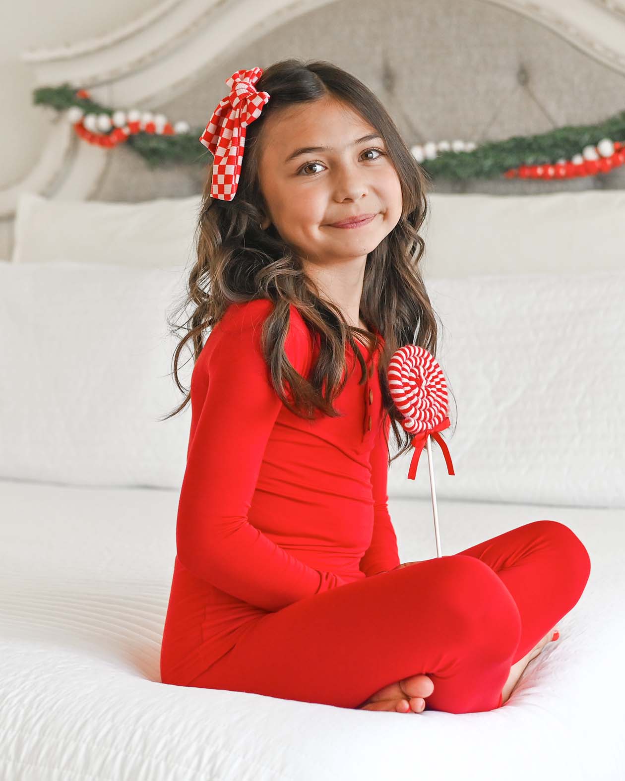 Scarlet Red Henley Pajama Set