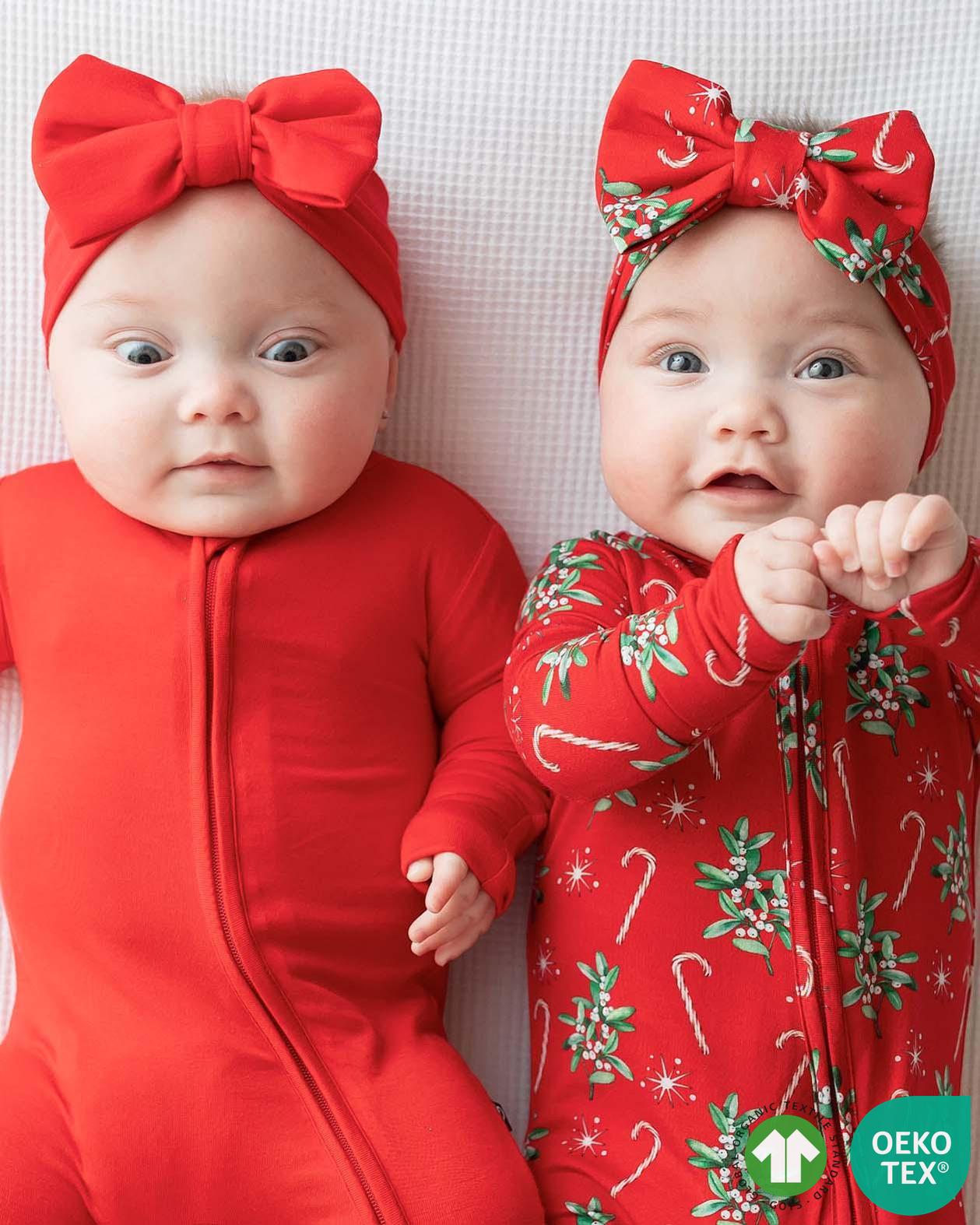 Scarlet Red Zippered Footie