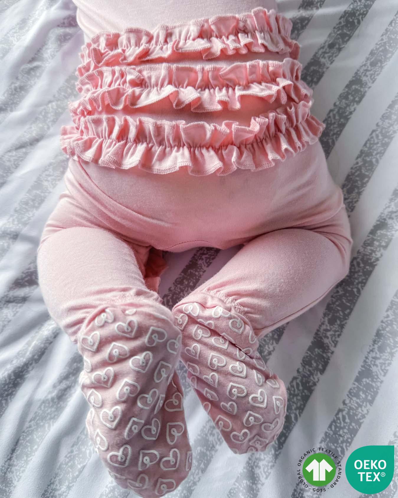 Rose Ruffled Zippered Footie