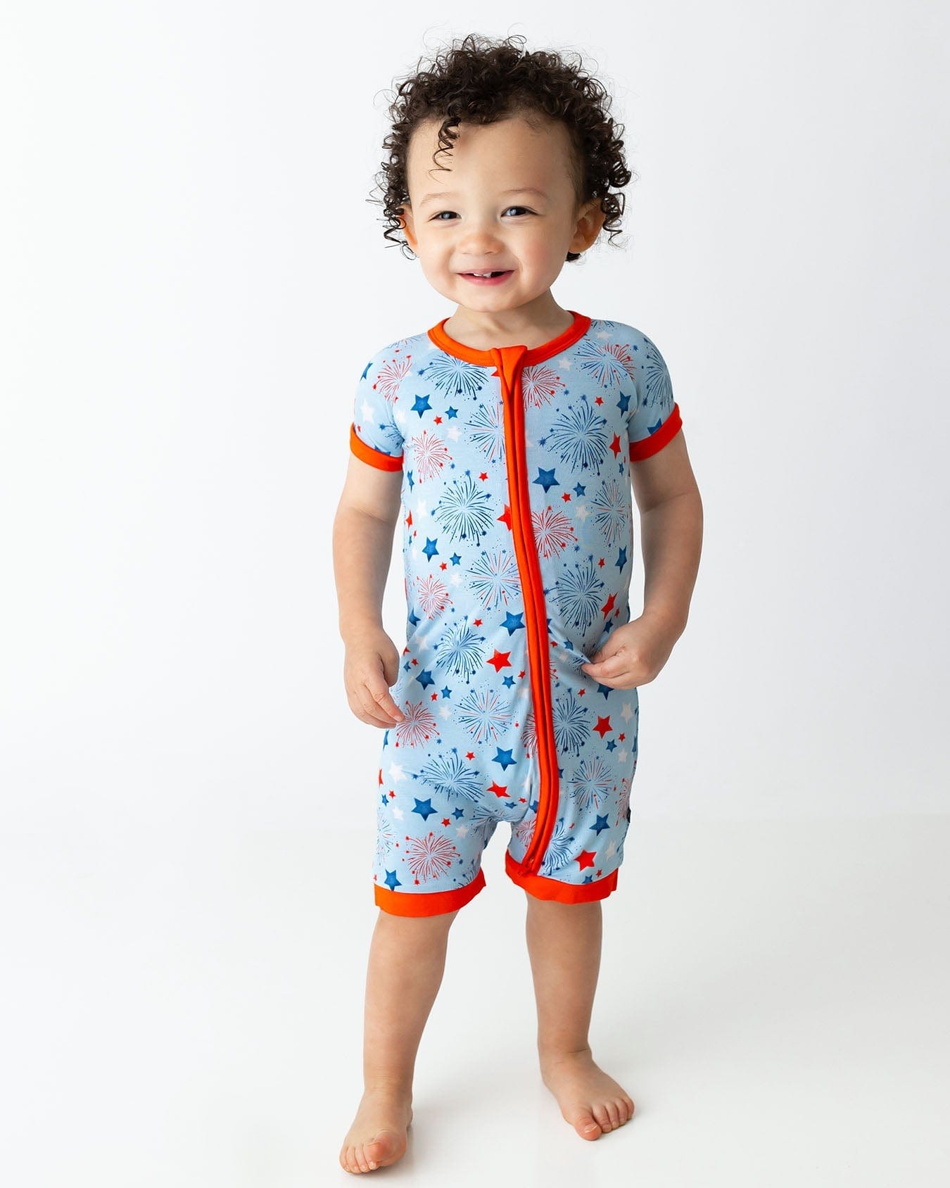 Fireworks Shorts Zippered Romper