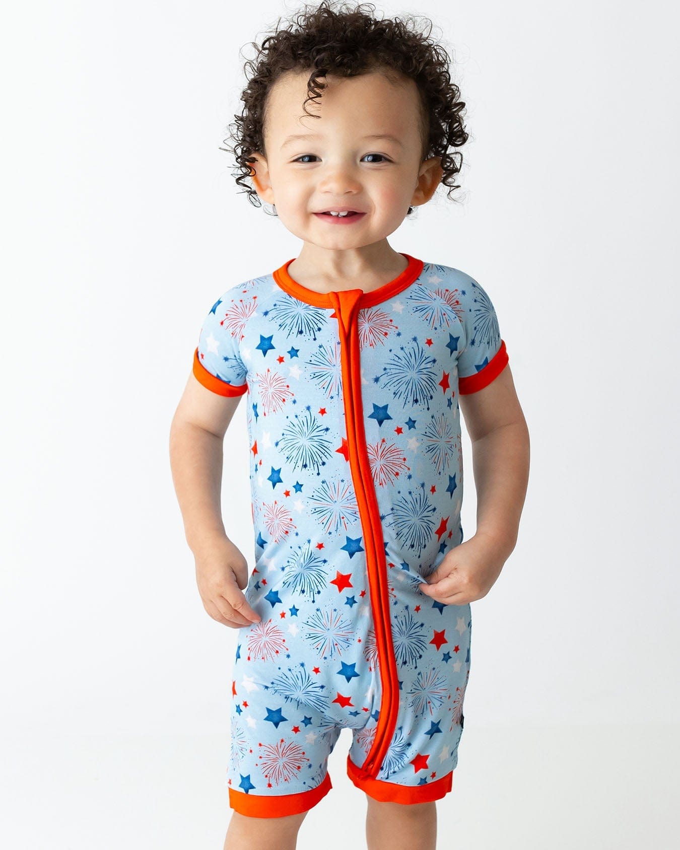 Fireworks Shorts Zippered Romper