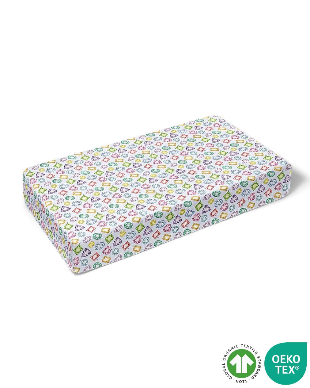 Sustainable Bamboo Rainbow Gems Crib Sheet
