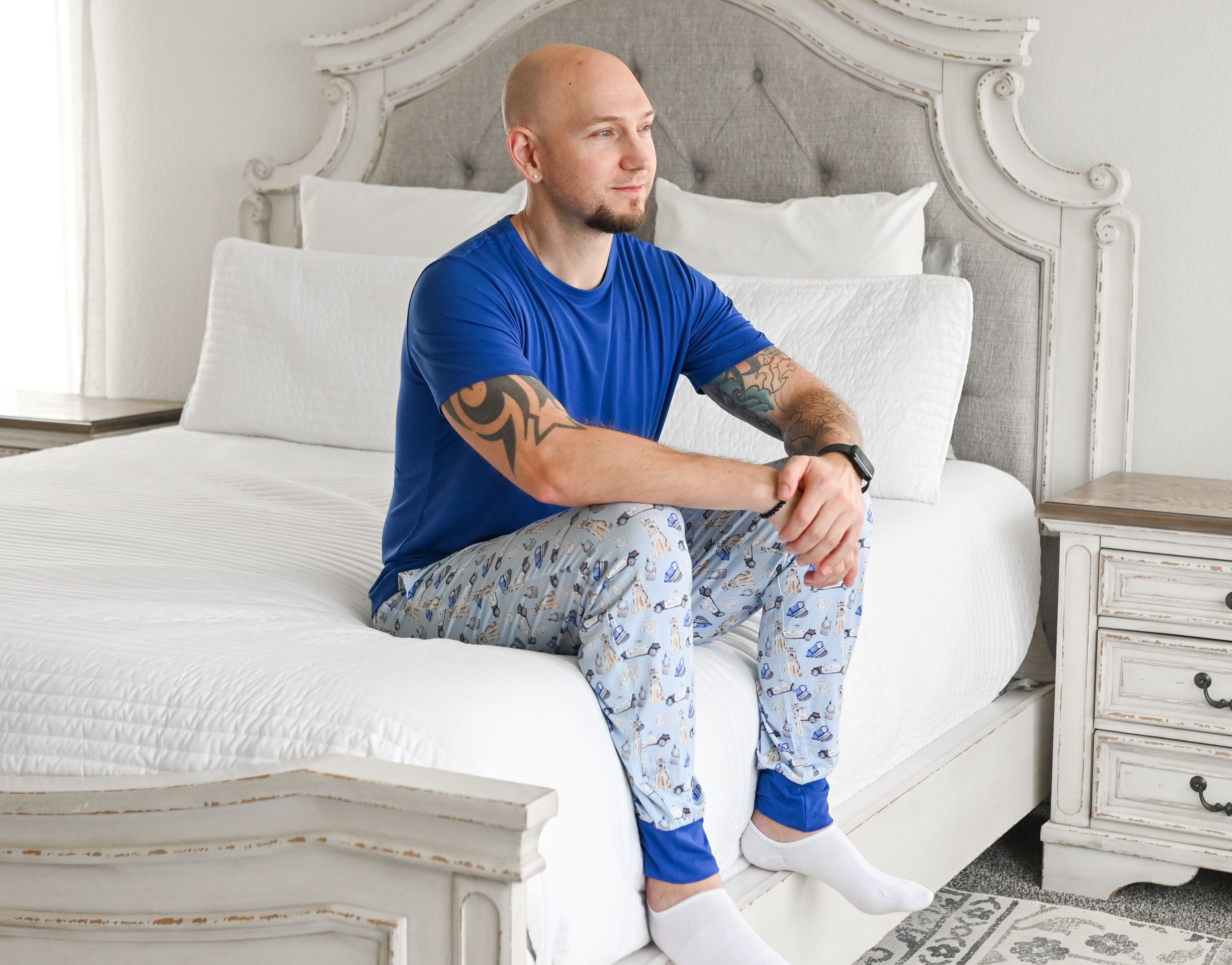 Royal Blue Men's Lounge Top