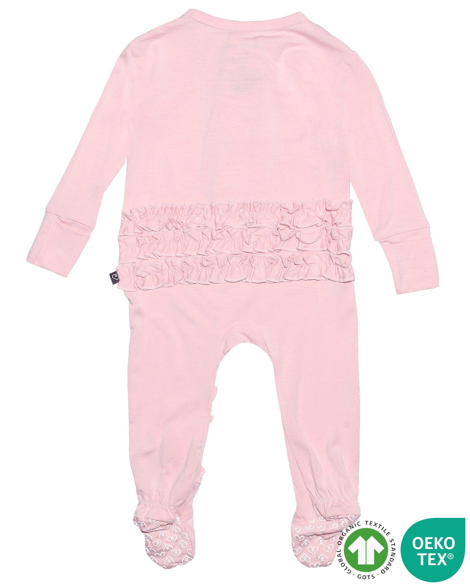 Rose Ruffled Zippered Footie