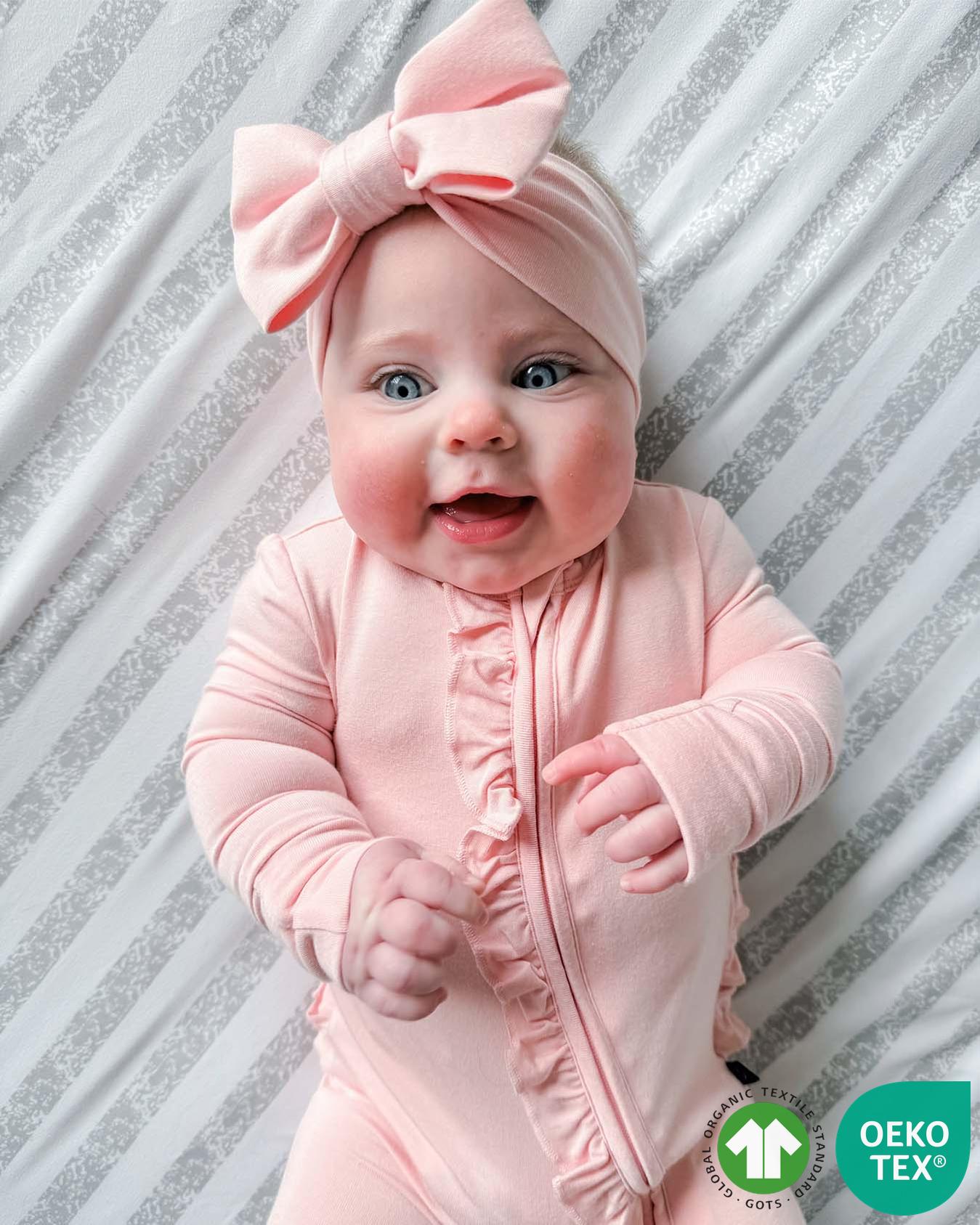 Rose Ruffled Zippered Footie