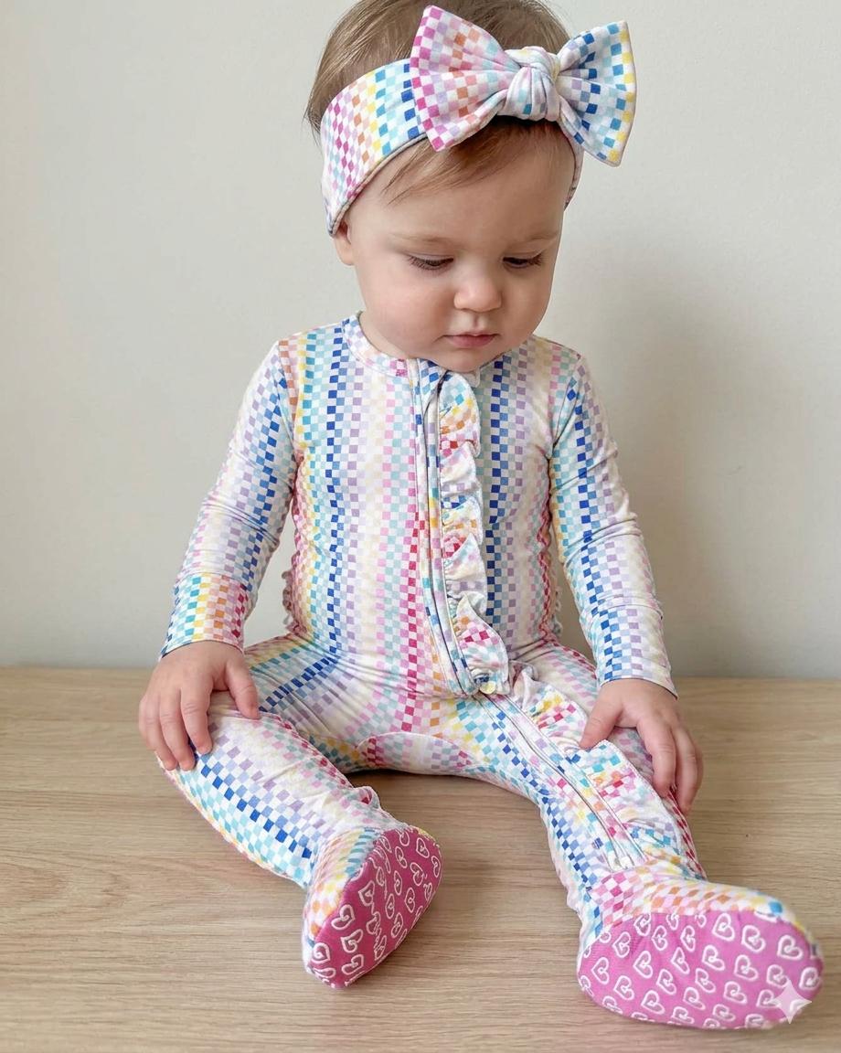 Aria Ruffled Zippered Footie
